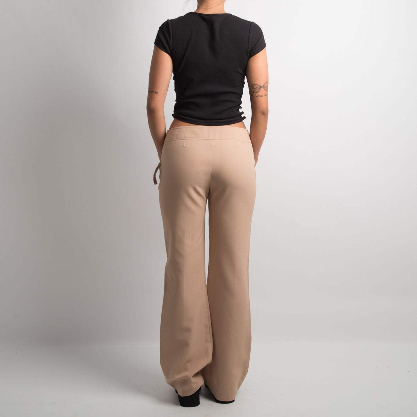 TAN BOOTCUT TROUSERS