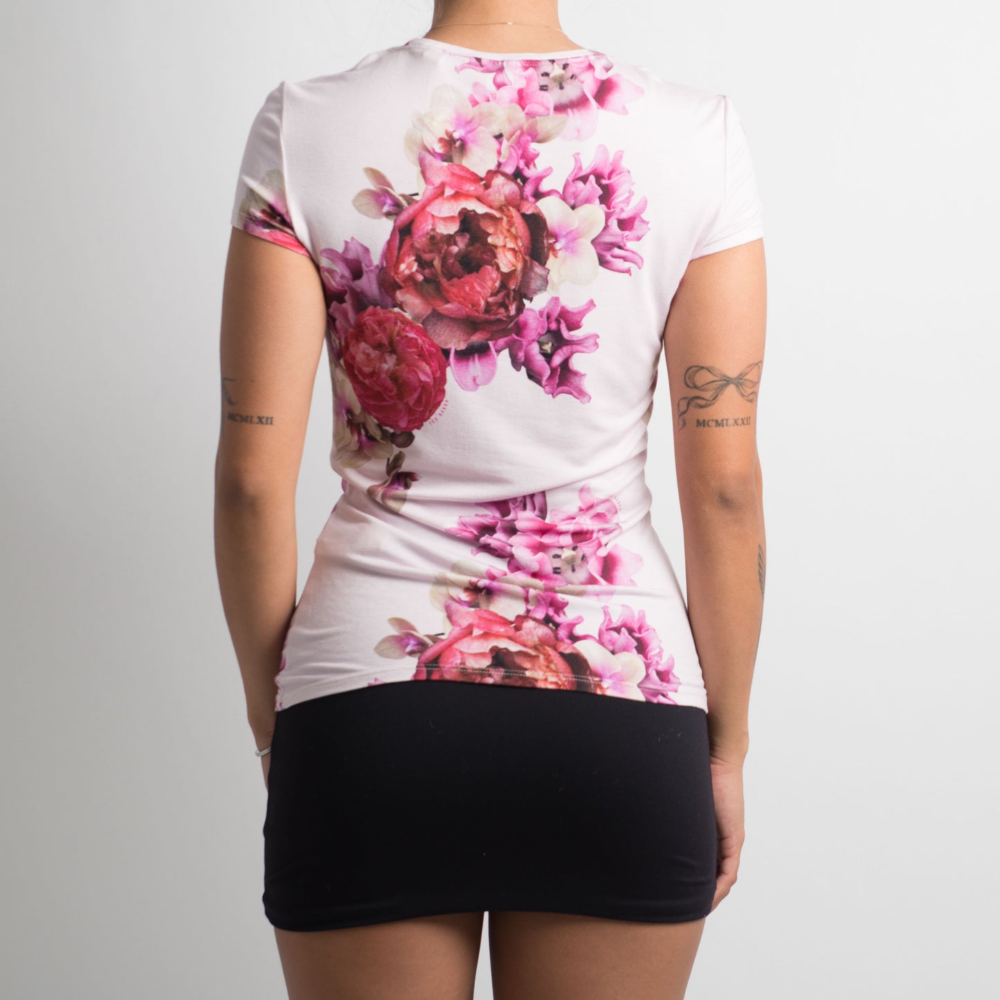 PINK FLORAL BABY TEE