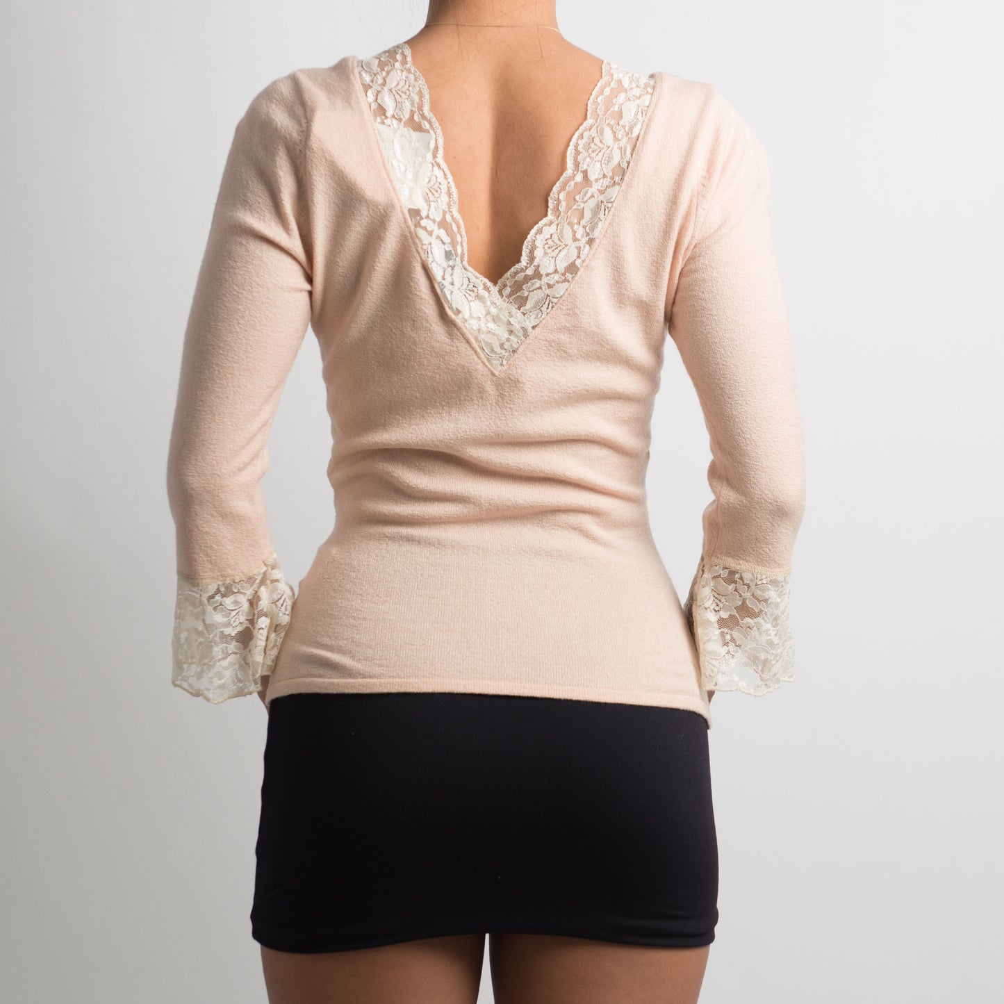 CREAM 3/4 SLEEVE TOP