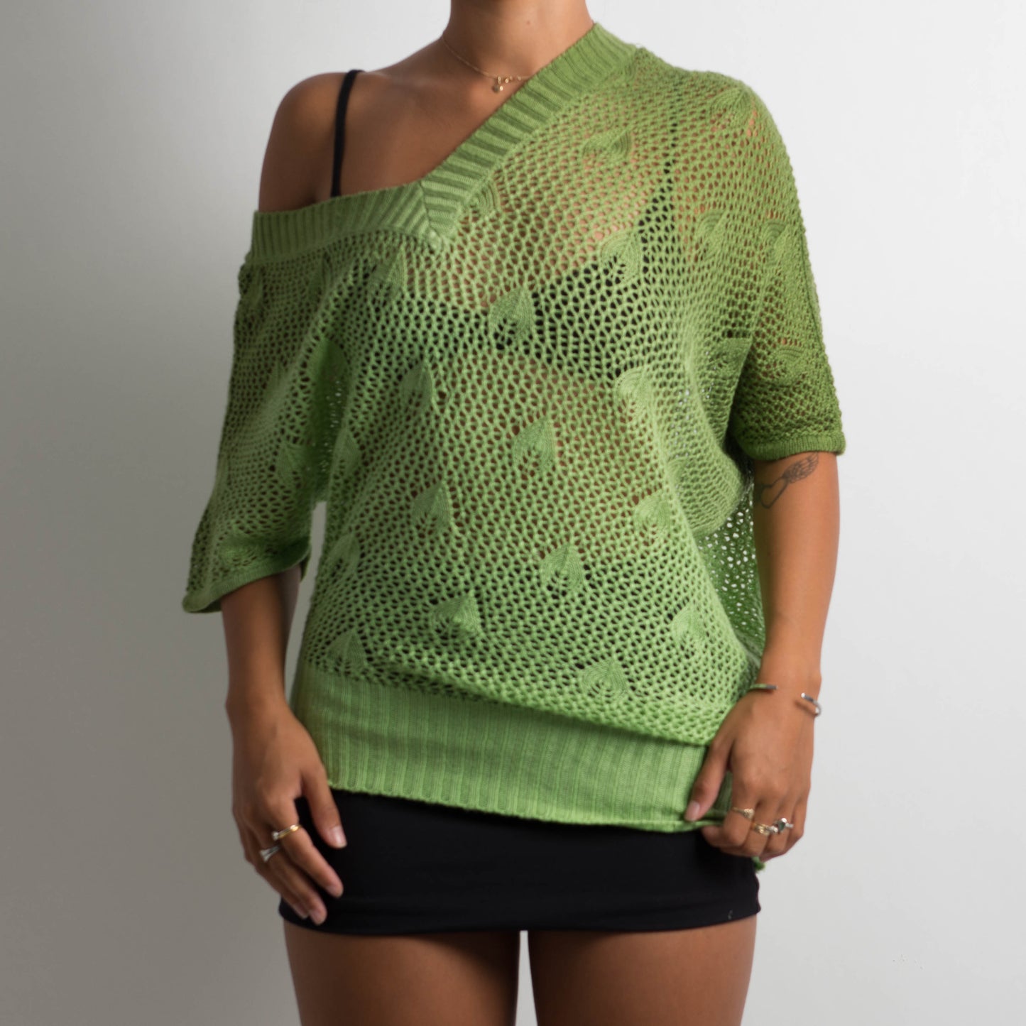 GREEN CROCHET TOP