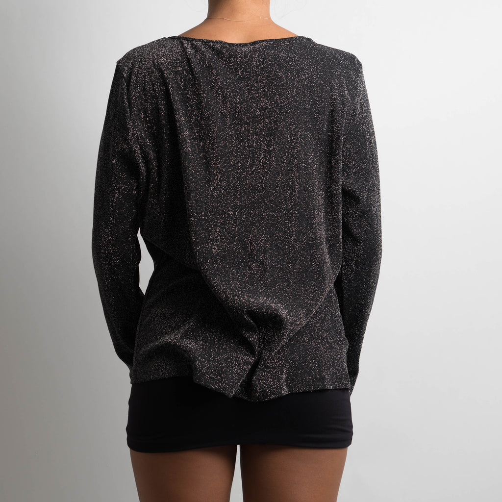 BLACK METALLIC LONG SLEEVE