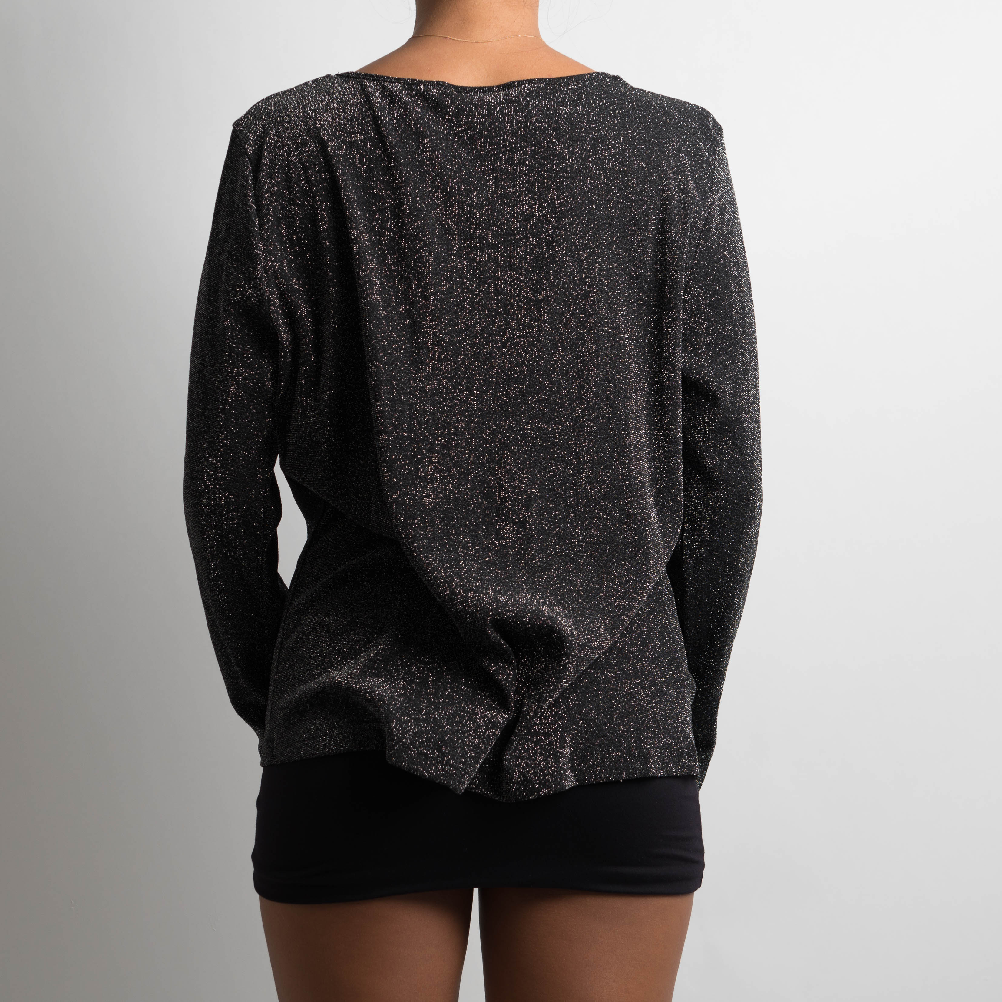 BLACK METALLIC LONG SLEEVE