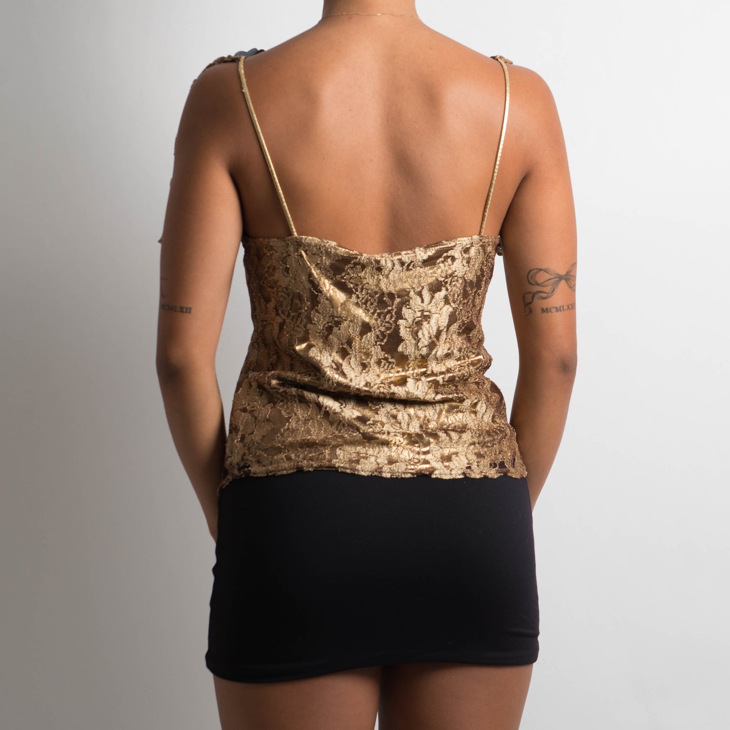 GOLD LACE TOP