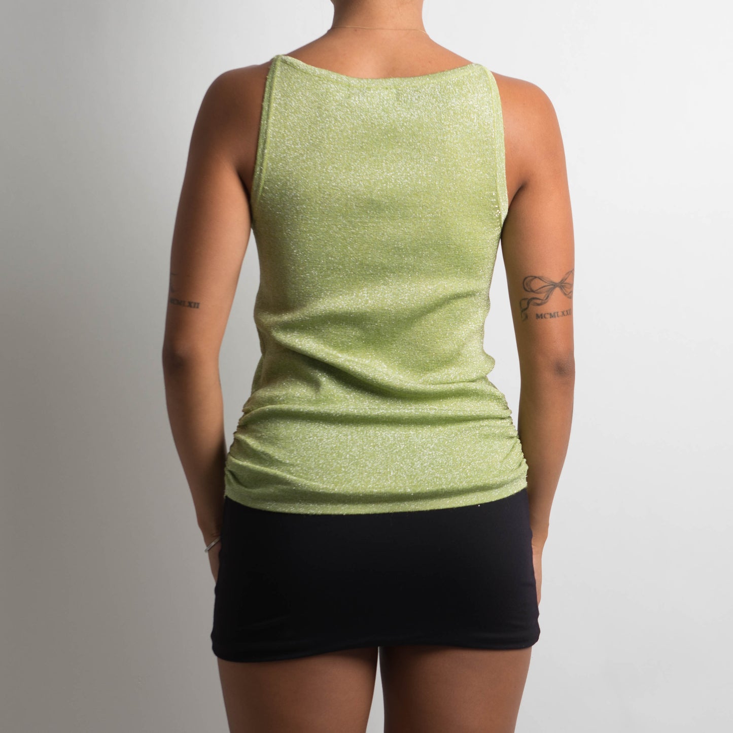 GREEN SHIMMER KNIT TOP