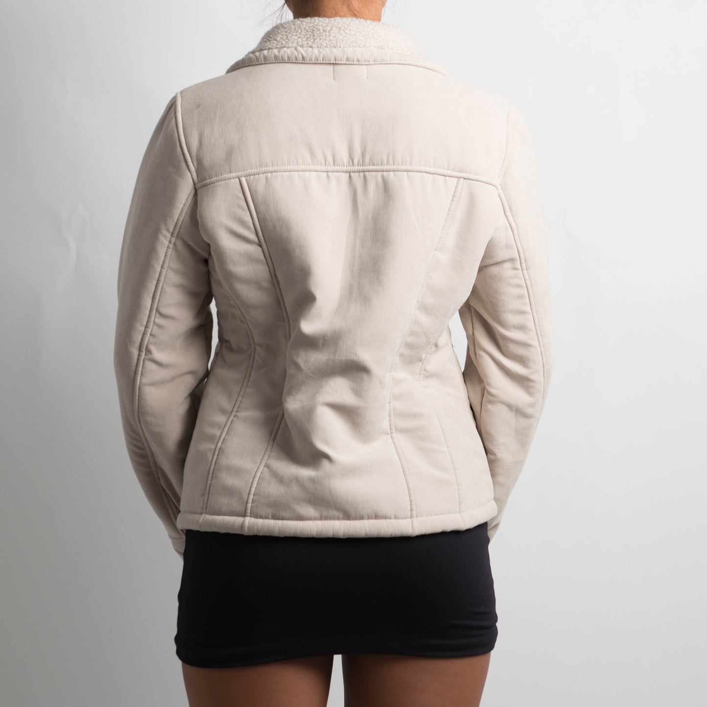 CREAM SHERPA LINED JACKET