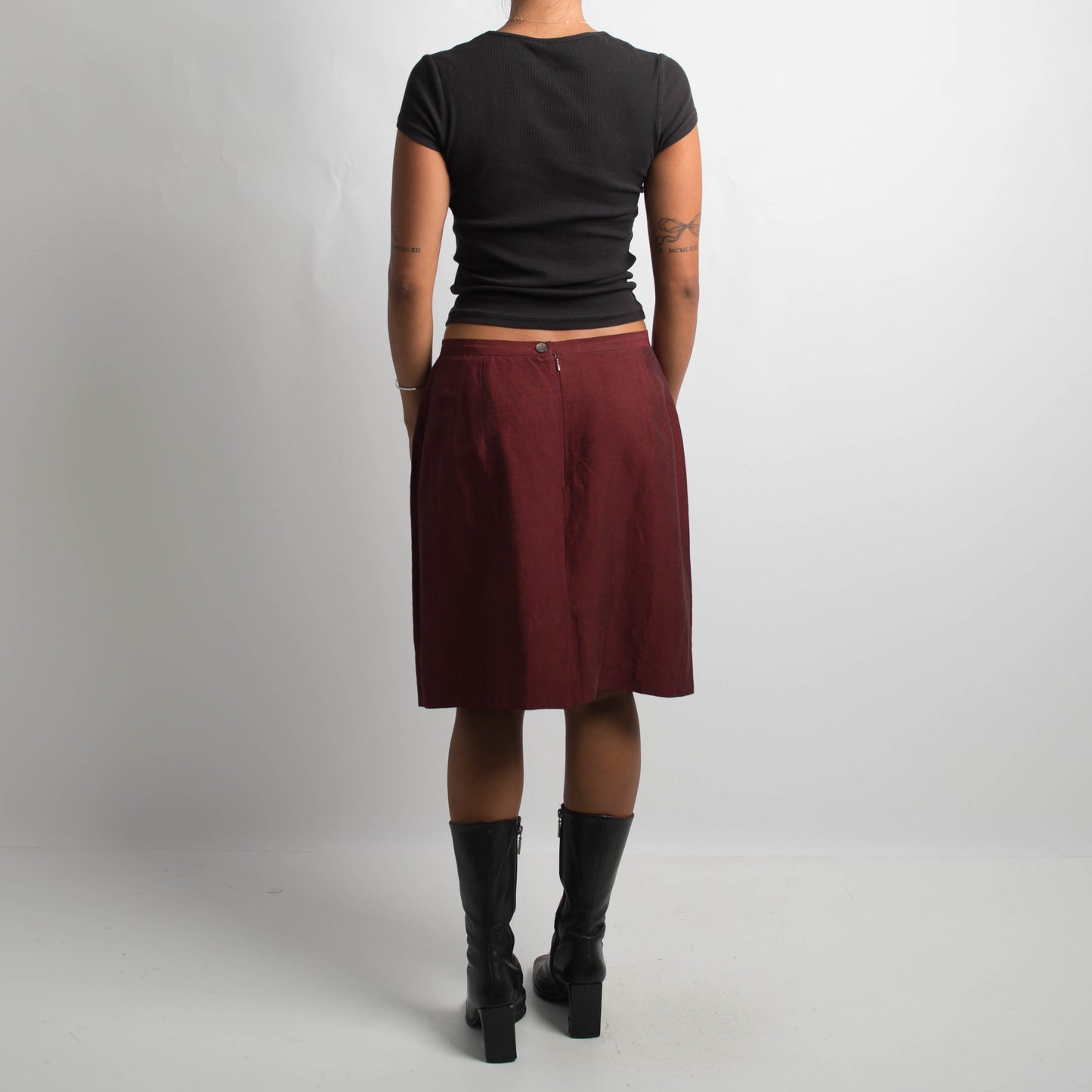 MAROON MIDI SKIRT