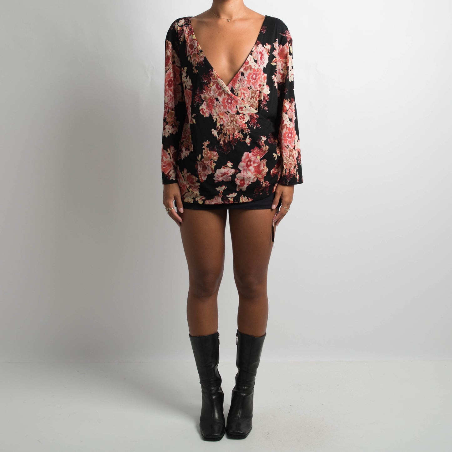 FLORAL MESH LONG SLEEVE