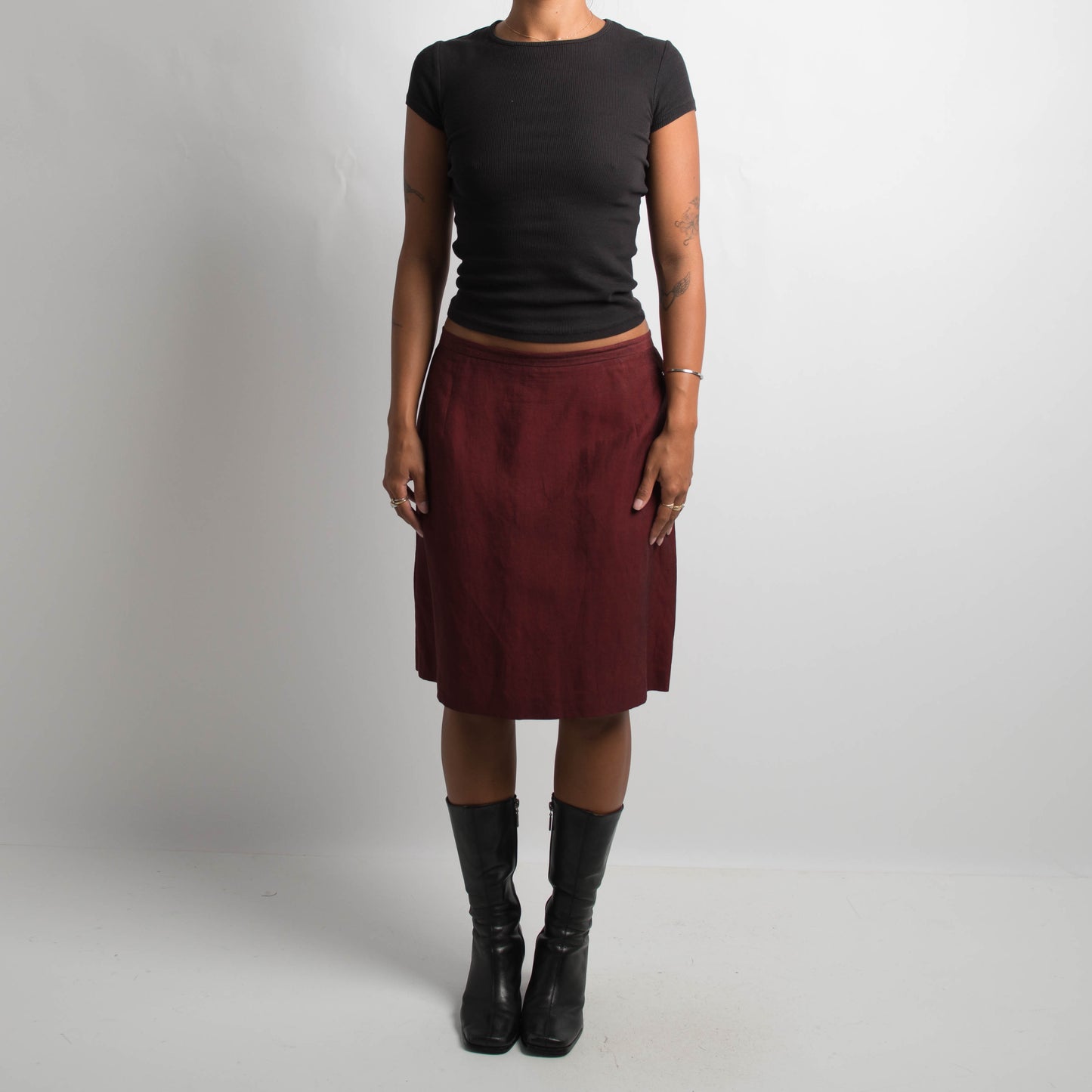 MAROON MIDI SKIRT