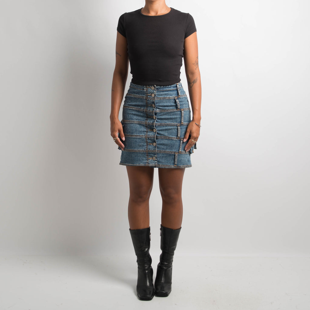 TIERED DENIM SKIRT