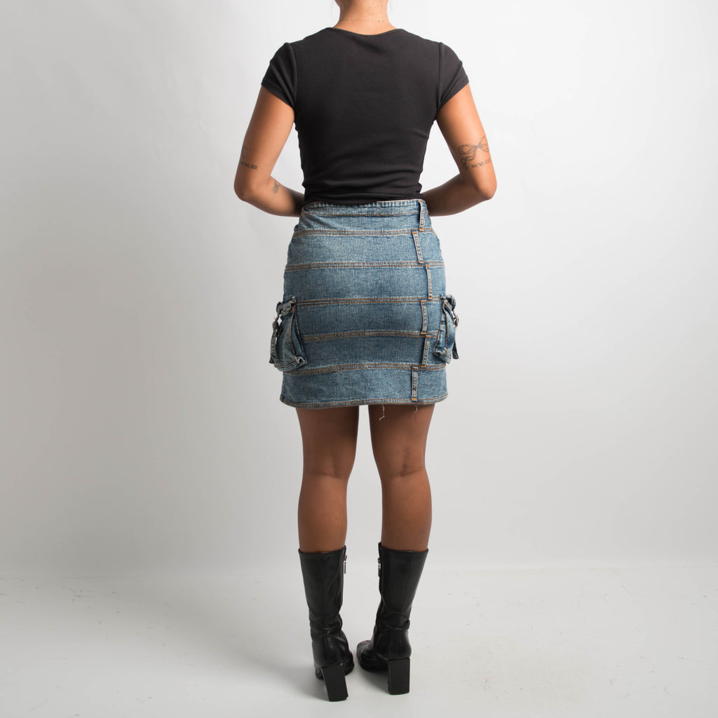 TIERED DENIM SKIRT