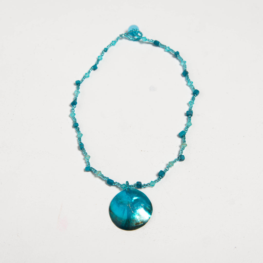 BLUE BEADED NECKLACE