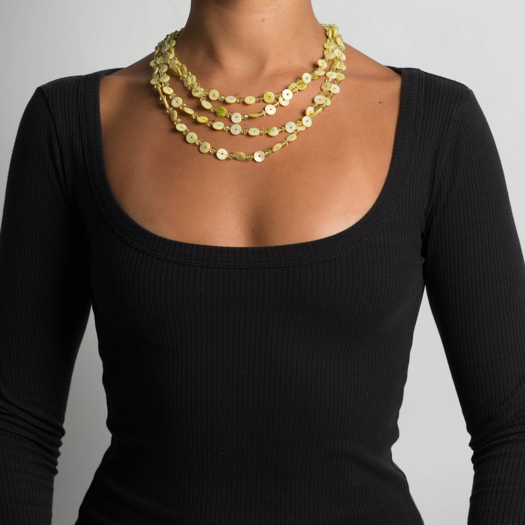 LIME LAYERED BEAD NECKLACE