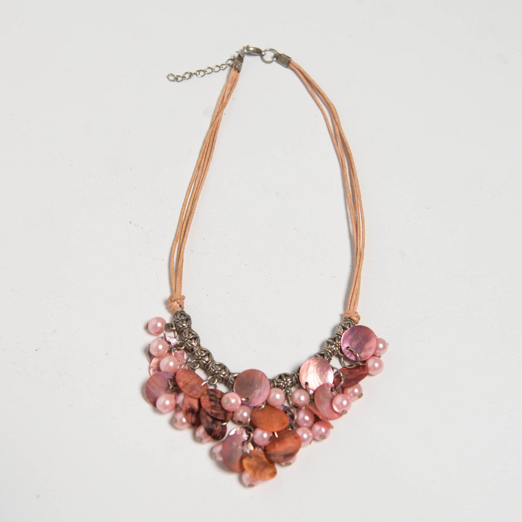 PINK LAYERED BEAD NECKLACE