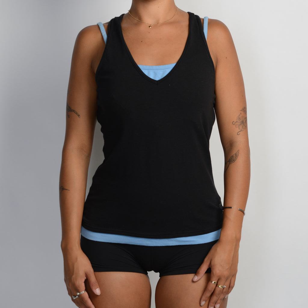 BLACK LAYERED TANK TOP