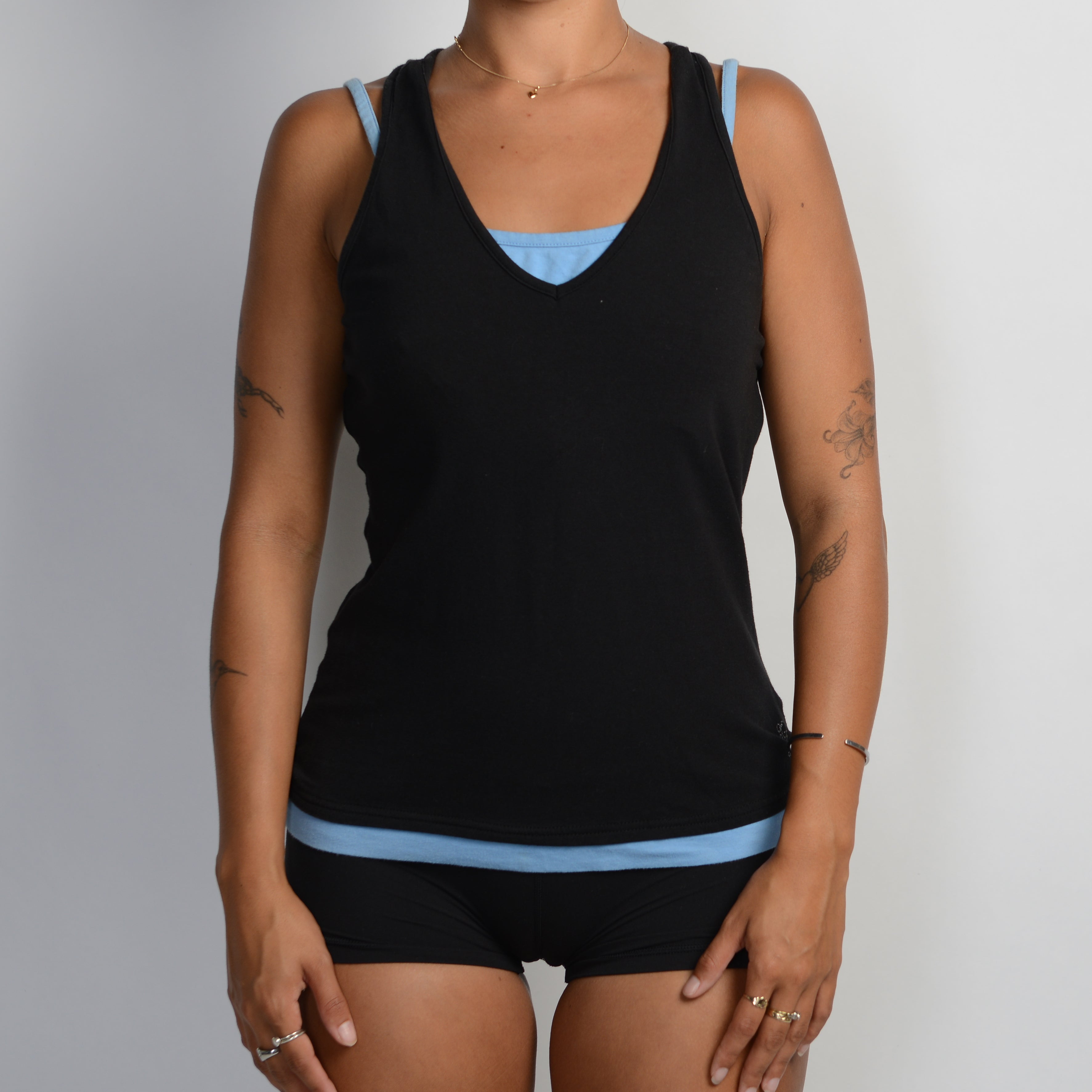 BLACK LAYERED TANK TOP