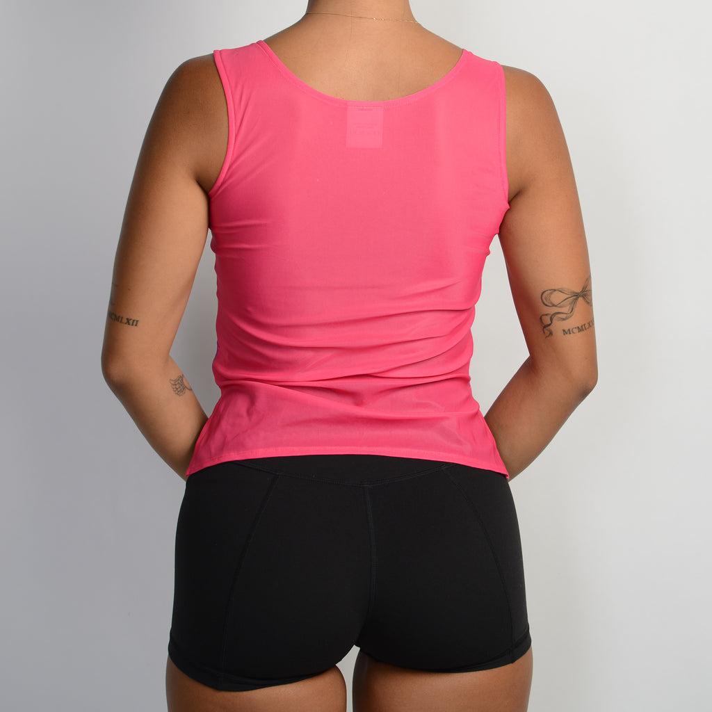 SHEER PINK MESH TOP