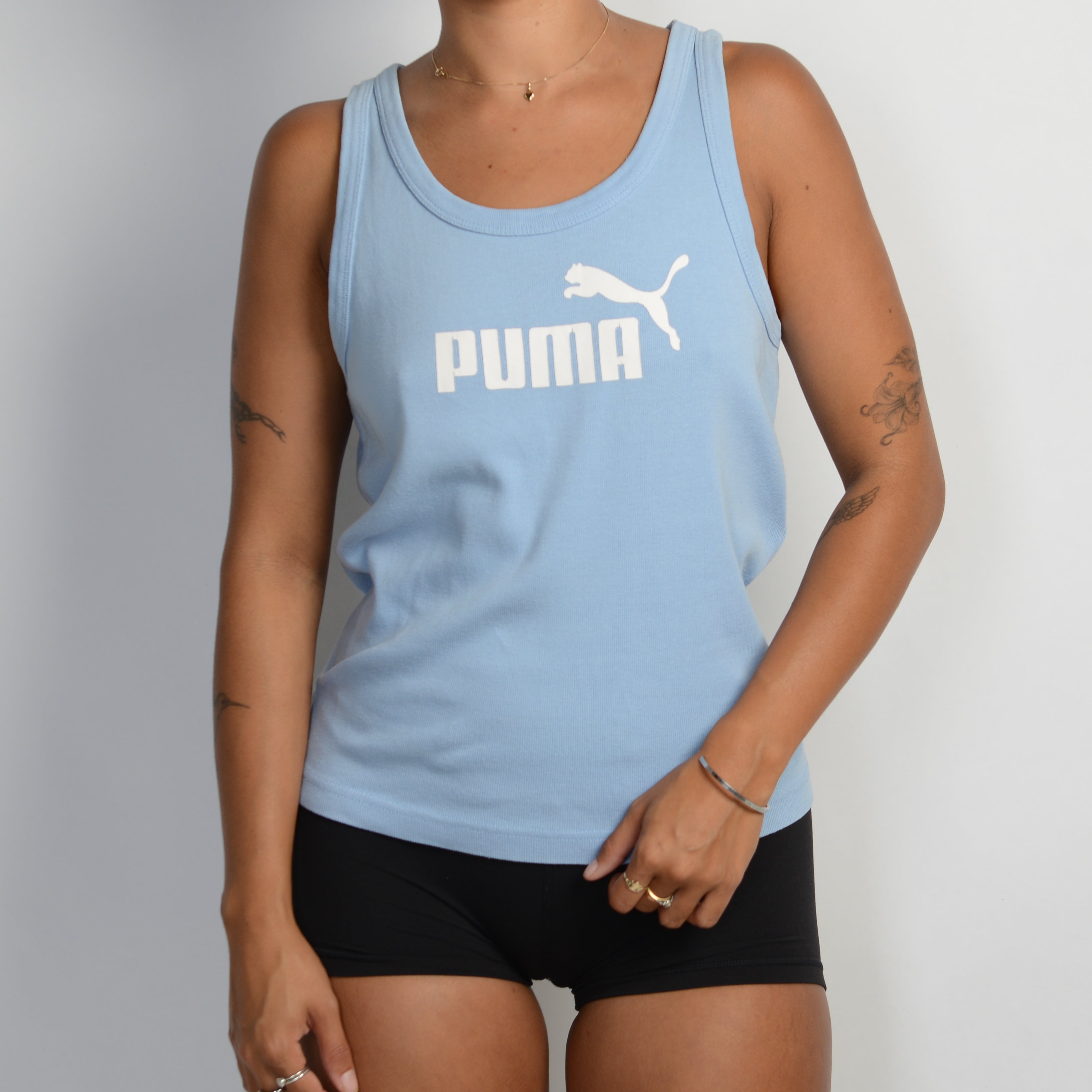 BLUE COTTON TANK TOP