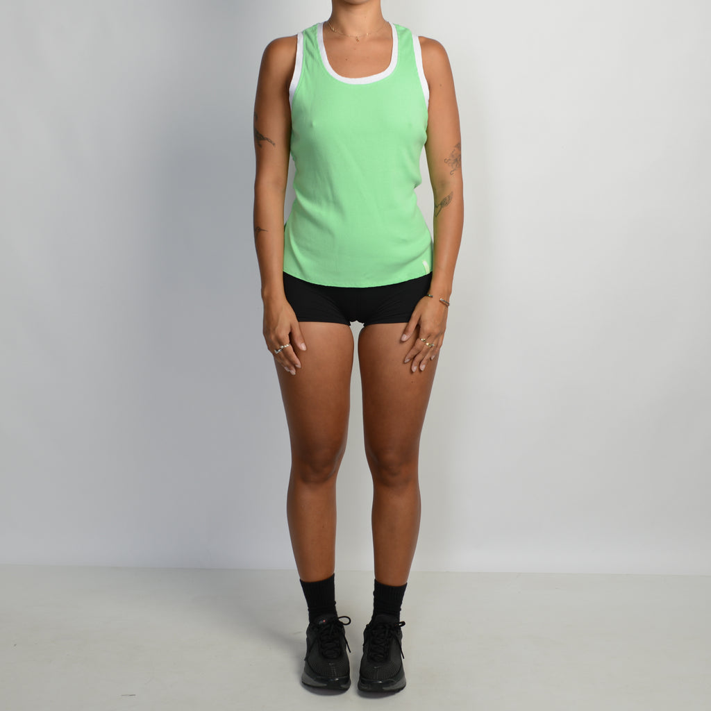 GREEN COTTON TANK TOP