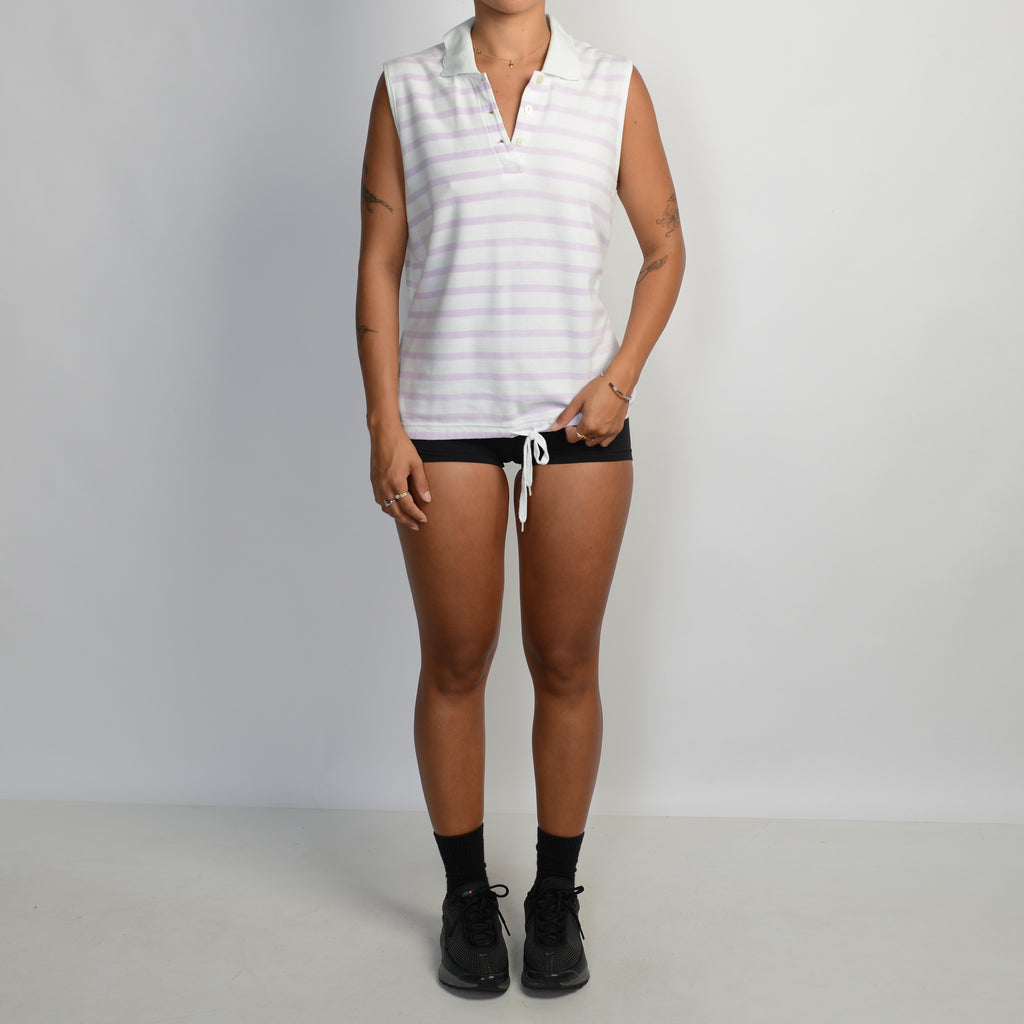 STRIPE SLEEVELESS POLO