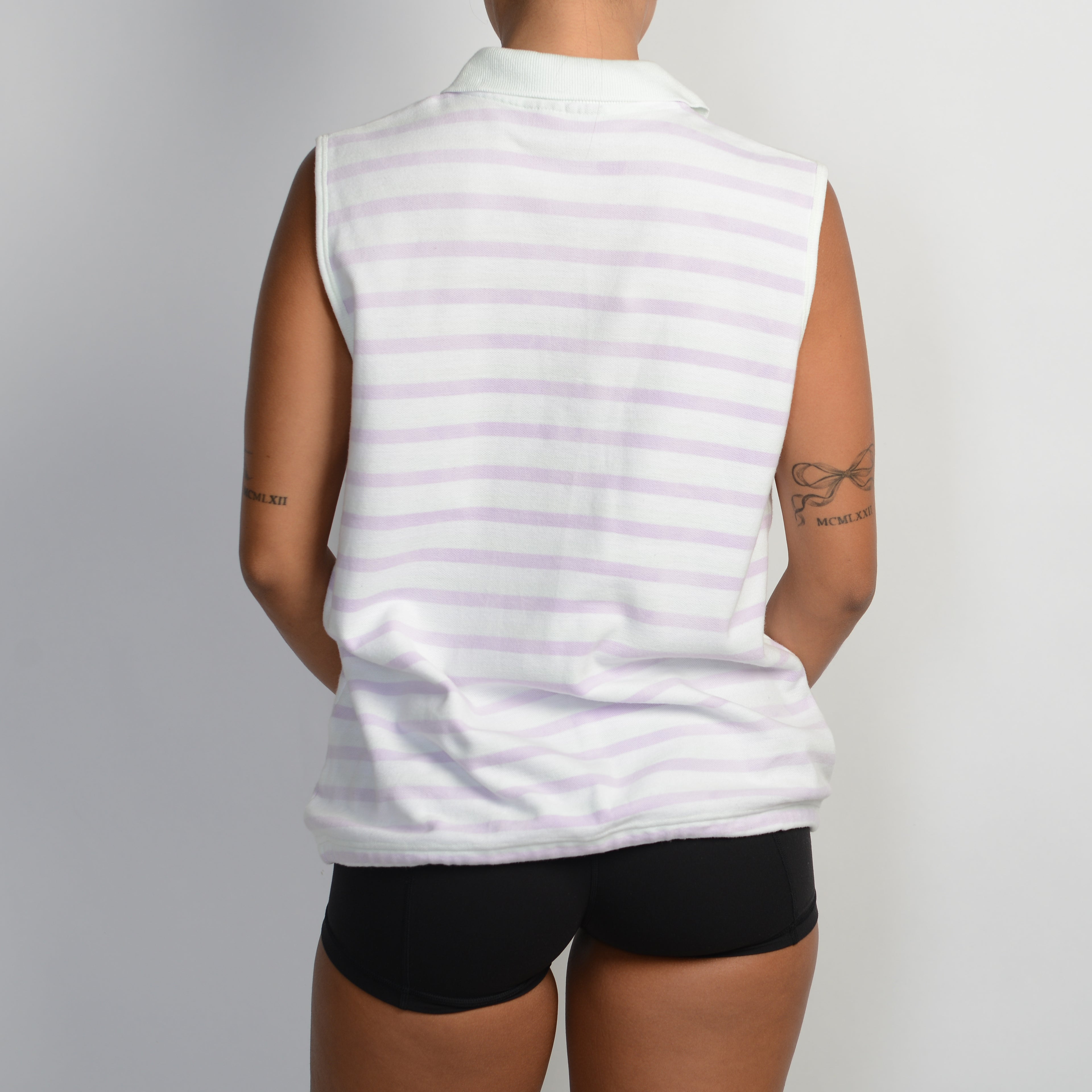 STRIPE SLEEVELESS POLO