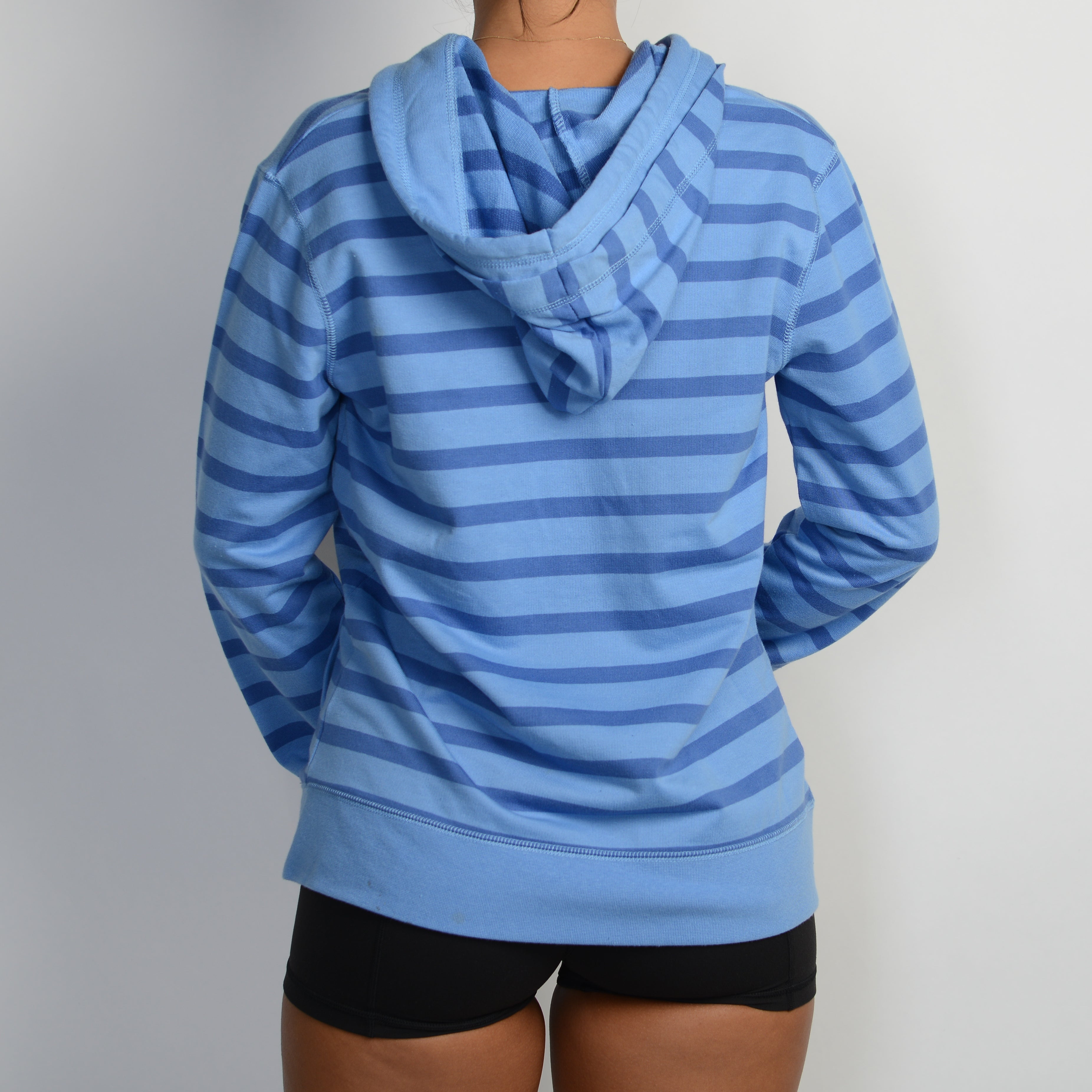 BLUE STRIPE ZIP HOODIE