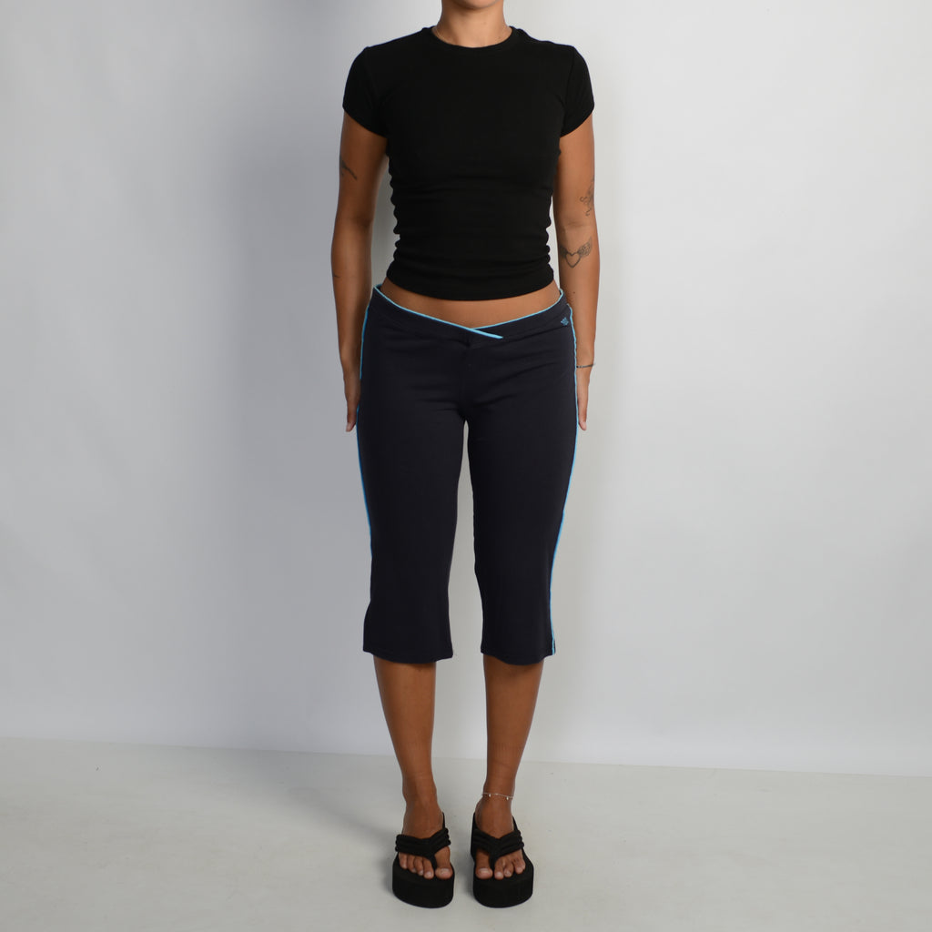 NAVY CROP COTTON TIGHTS