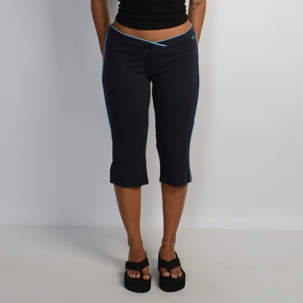 NAVY CROP COTTON TIGHTS