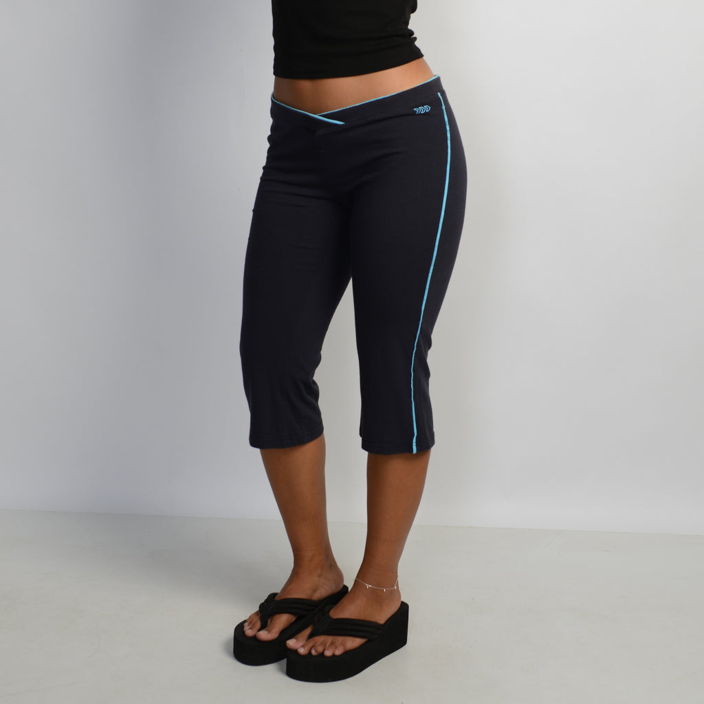 NAVY CROP COTTON TIGHTS