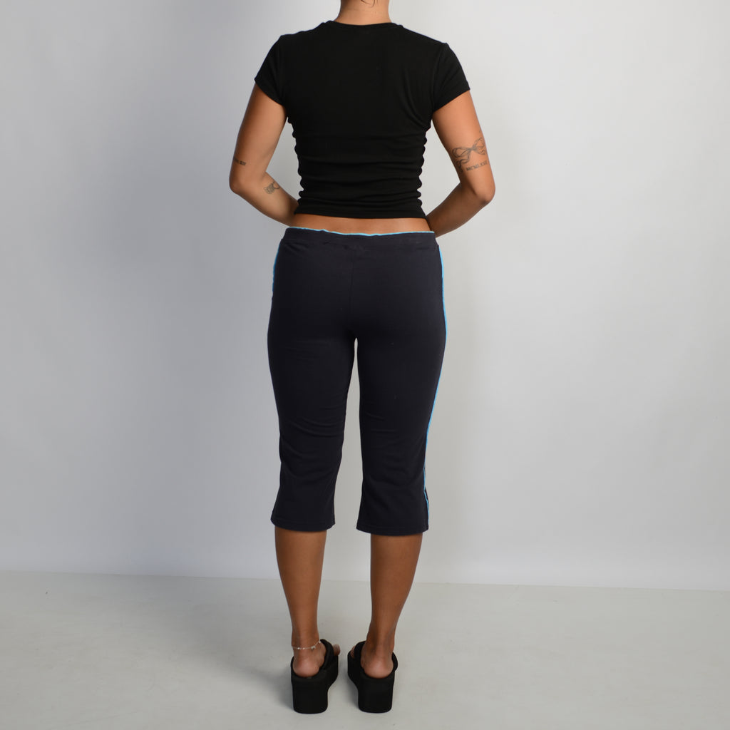 NAVY CROP COTTON TIGHTS