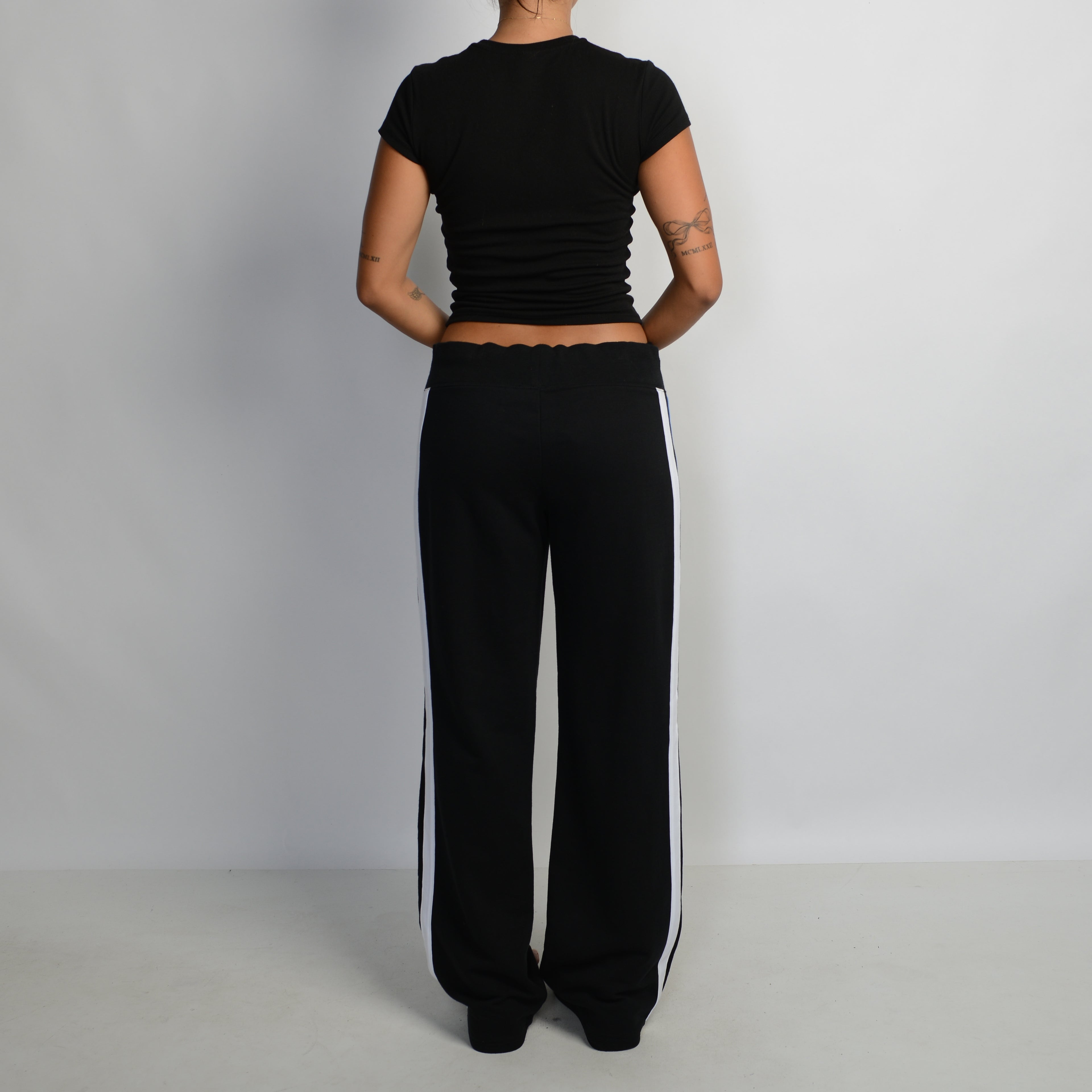 BLACK COTTON LOUNGE PANTS