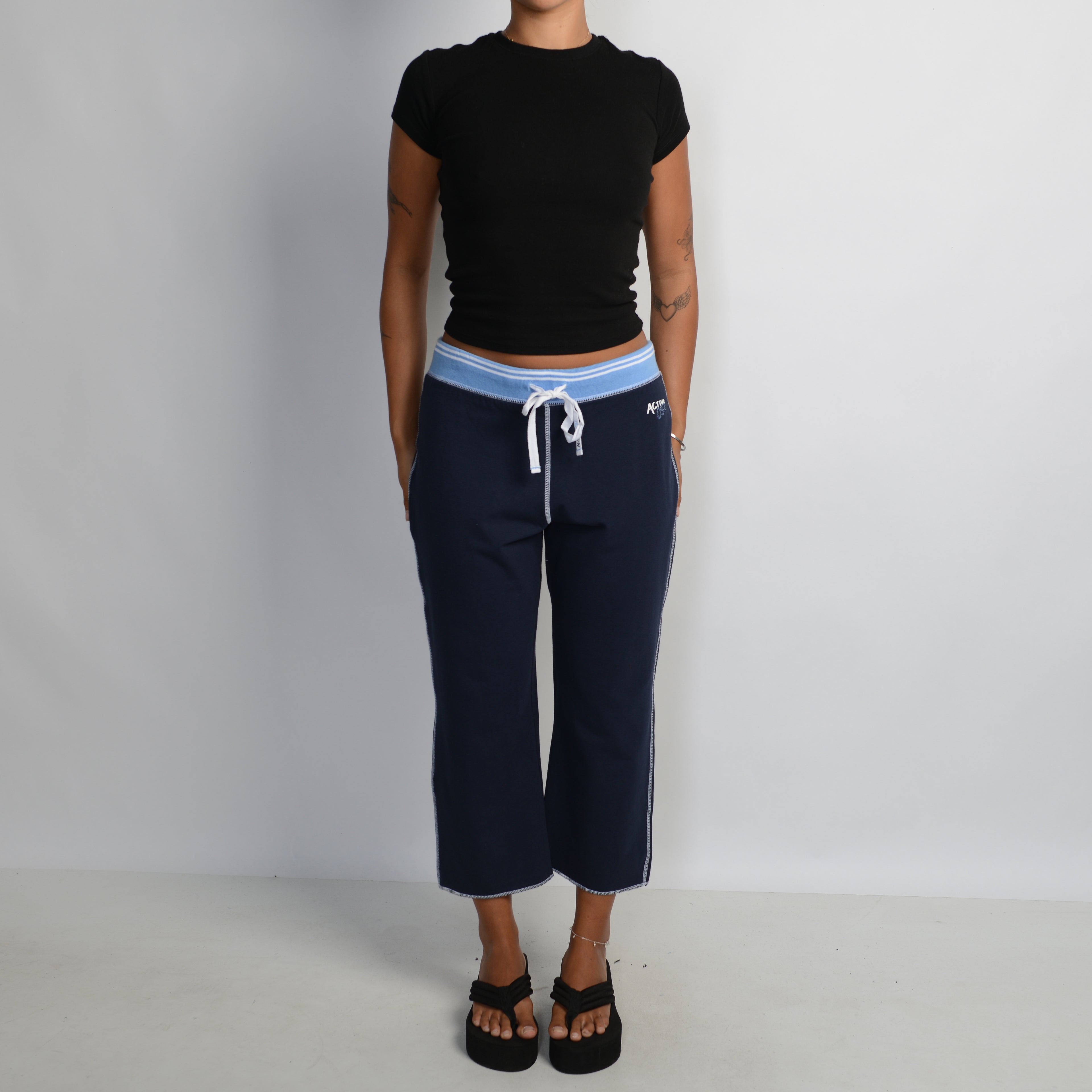 NAVY CROP LOUNGE PANTS