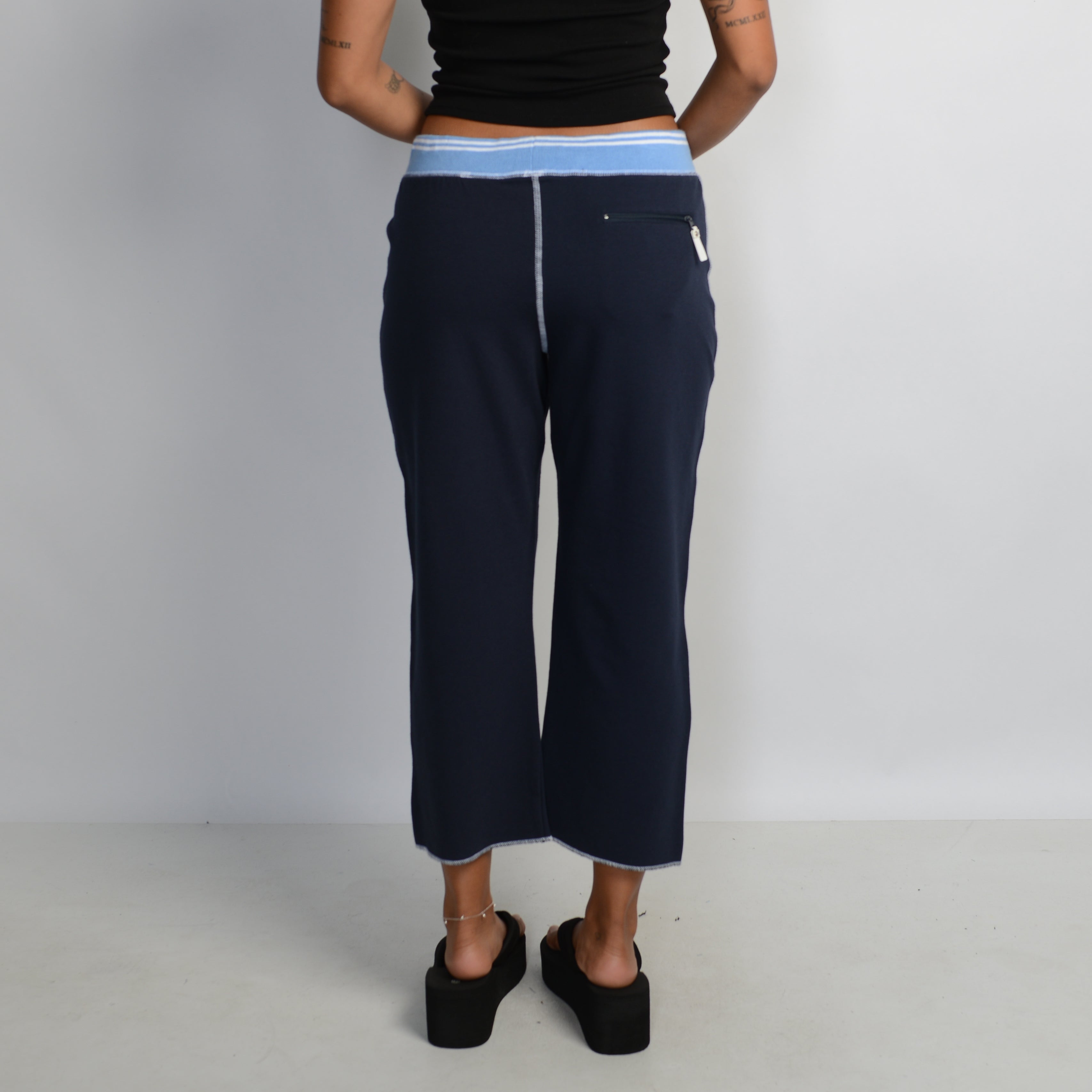 NAVY CROP LOUNGE PANTS