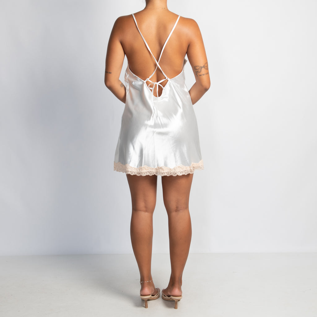 WHITE SATIN CHEMISE