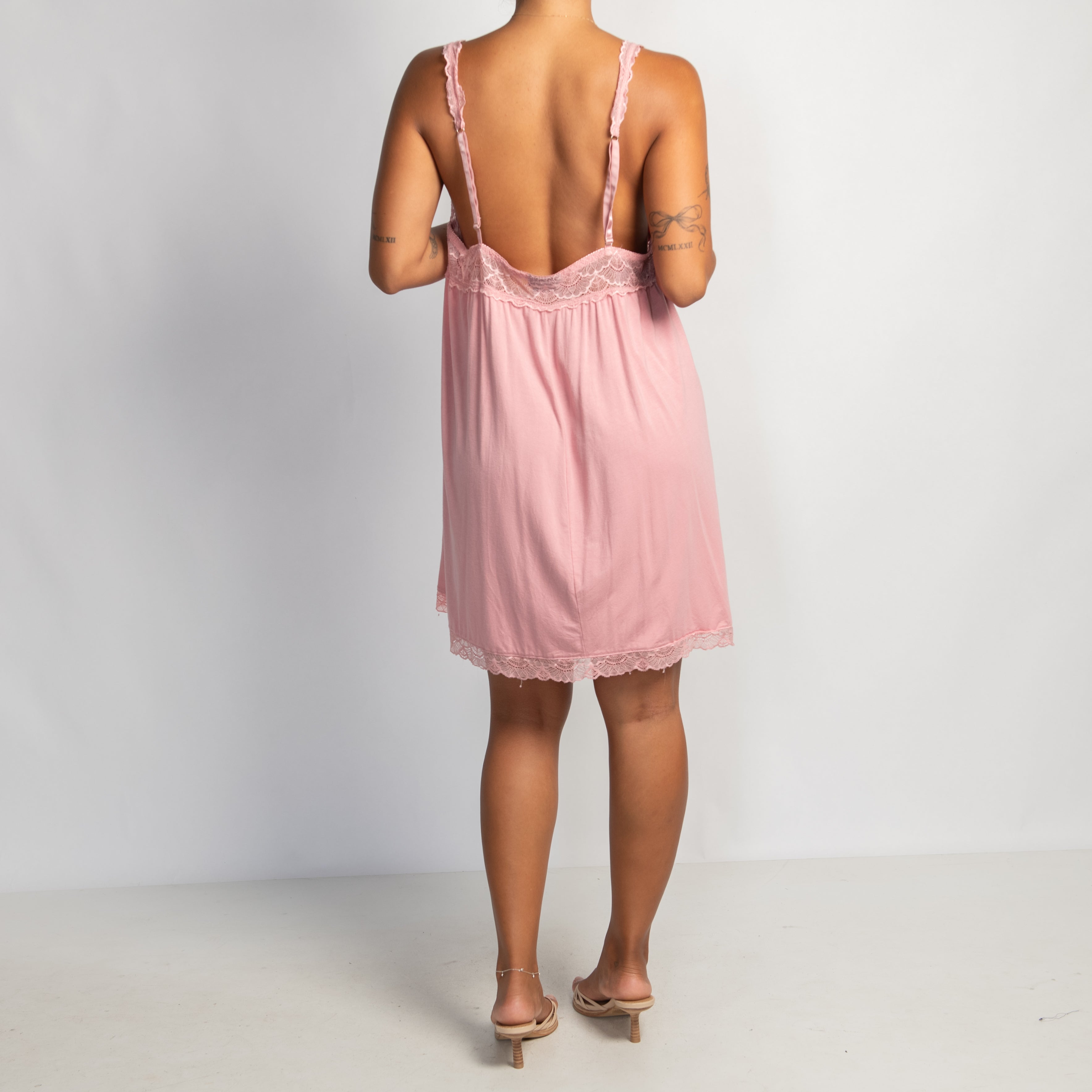 PINK STRETCH LACE CHEMISE