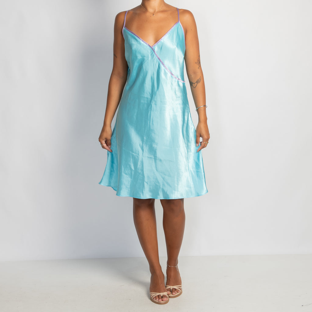 BLUE SATIN CHEMISE