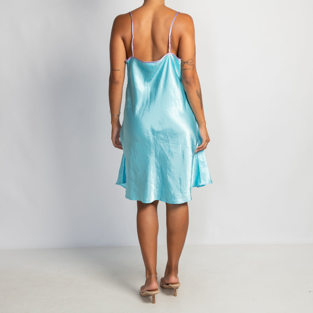 BLUE SATIN CHEMISE