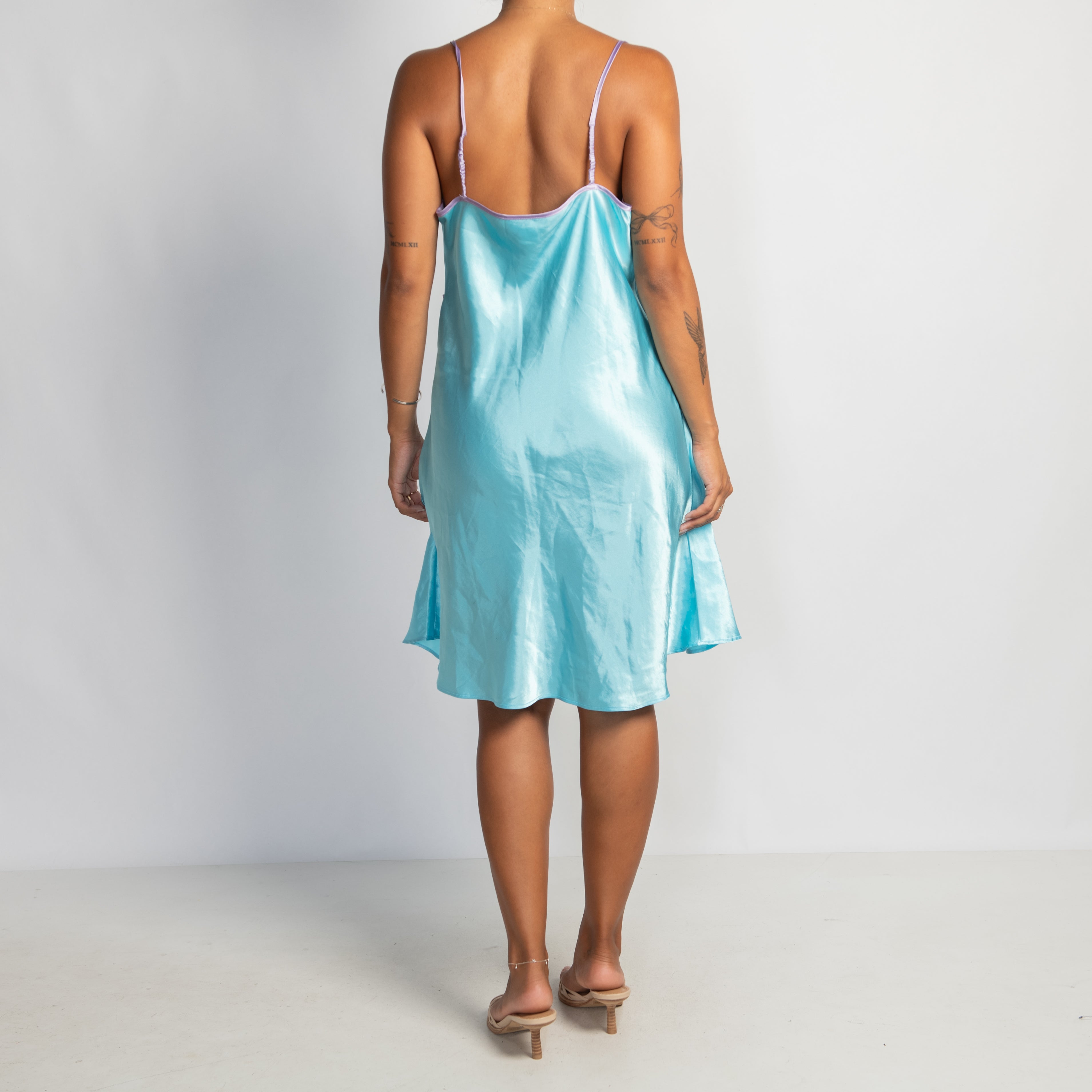 BLUE SATIN CHEMISE