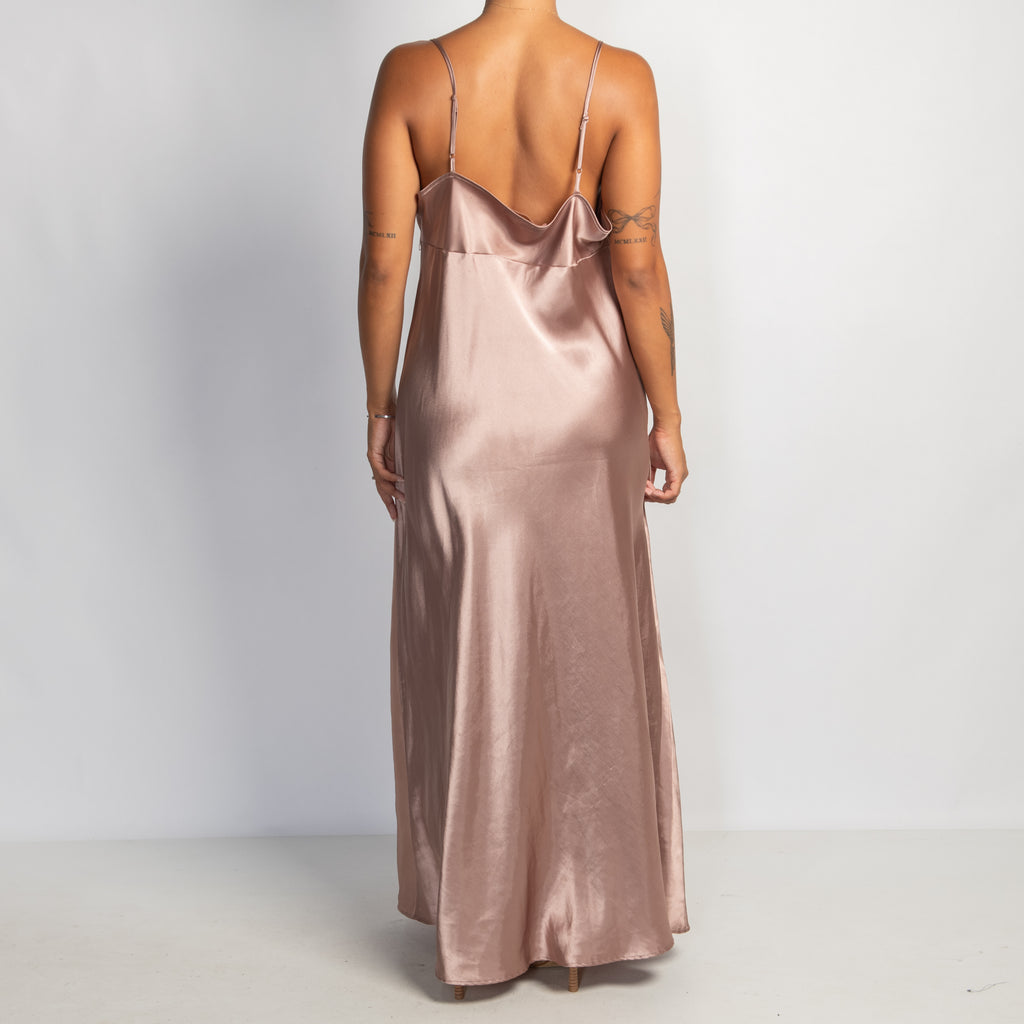 ROSE PINK SATIN NIGHTGOWN