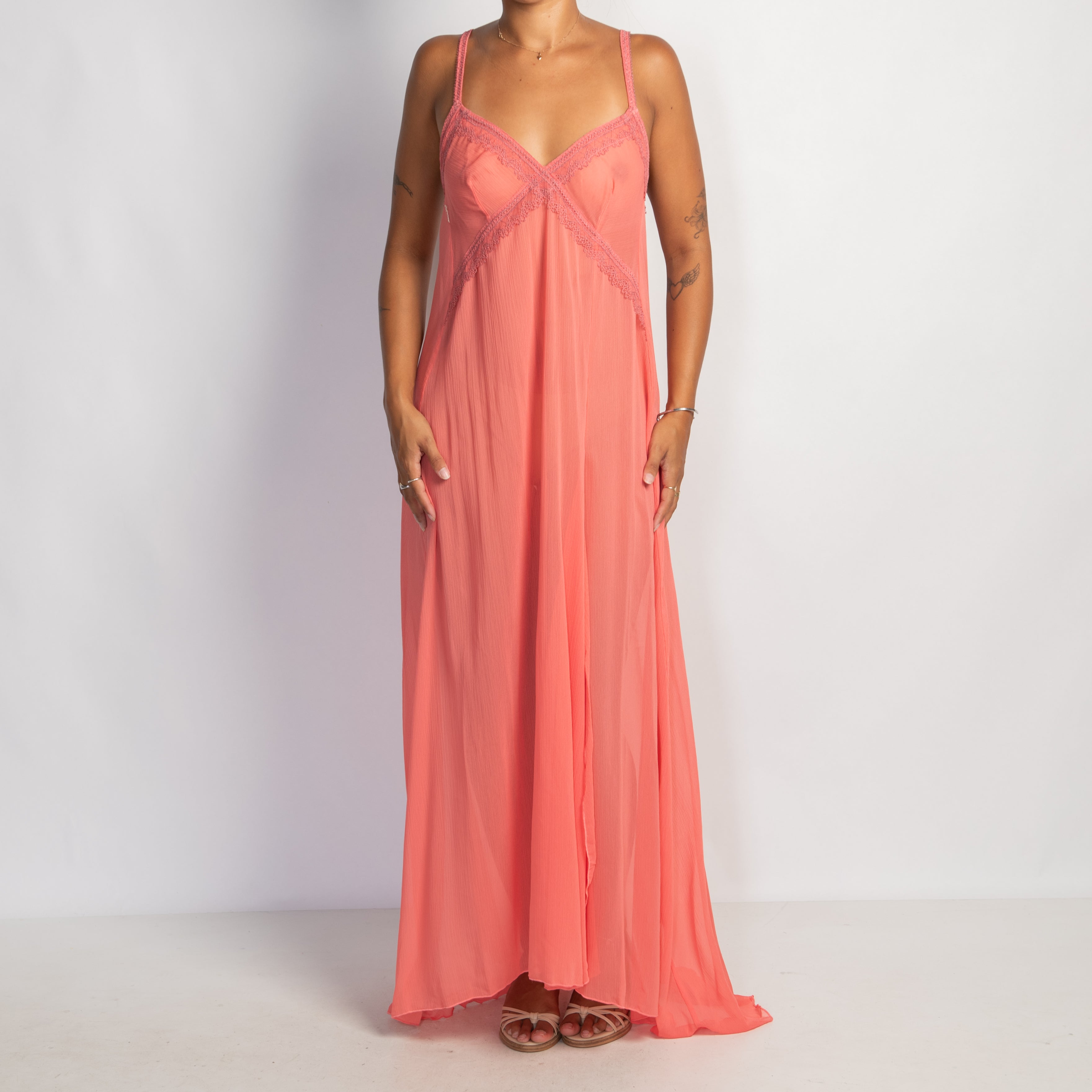 SHEER CORAL NIGHTGOWN