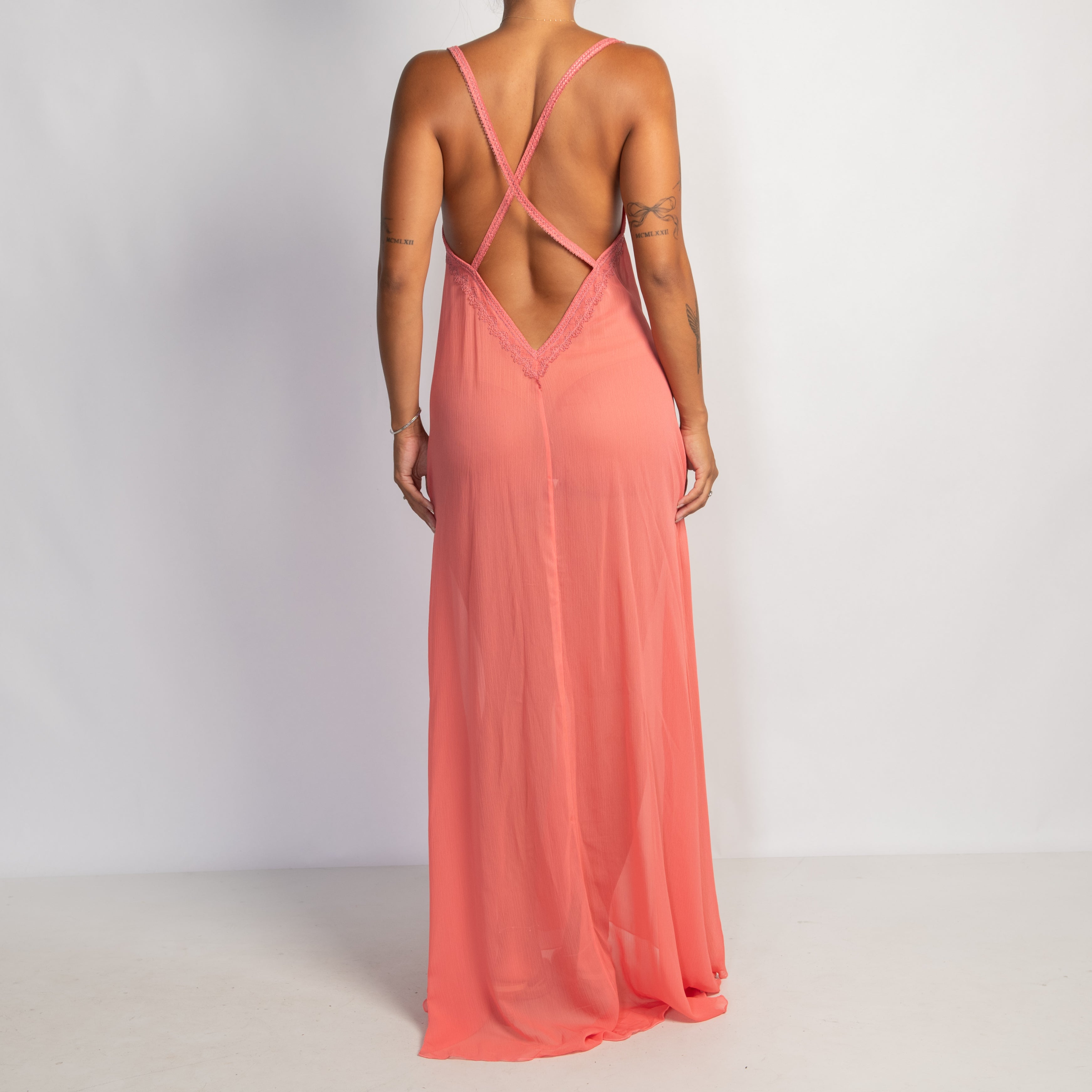 SHEER CORAL NIGHTGOWN