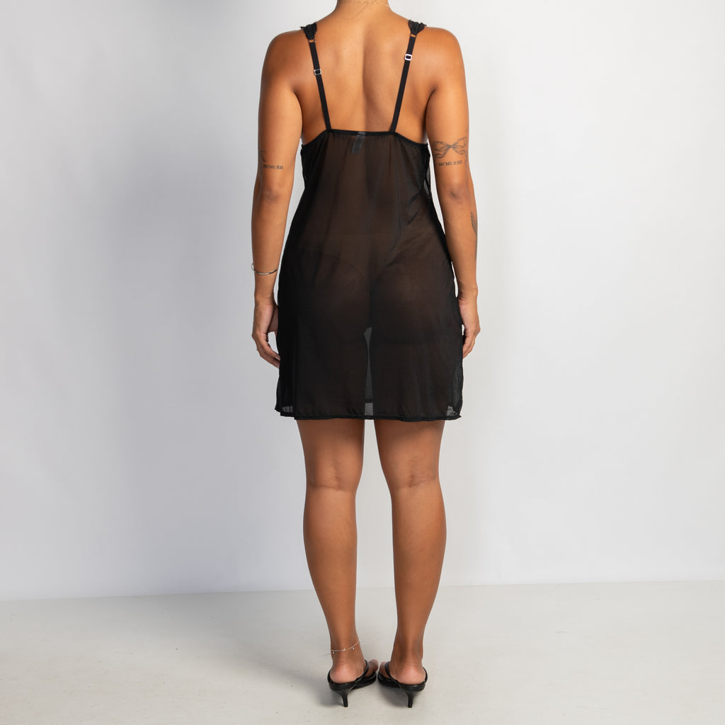 BLACK MESH CHEMISE