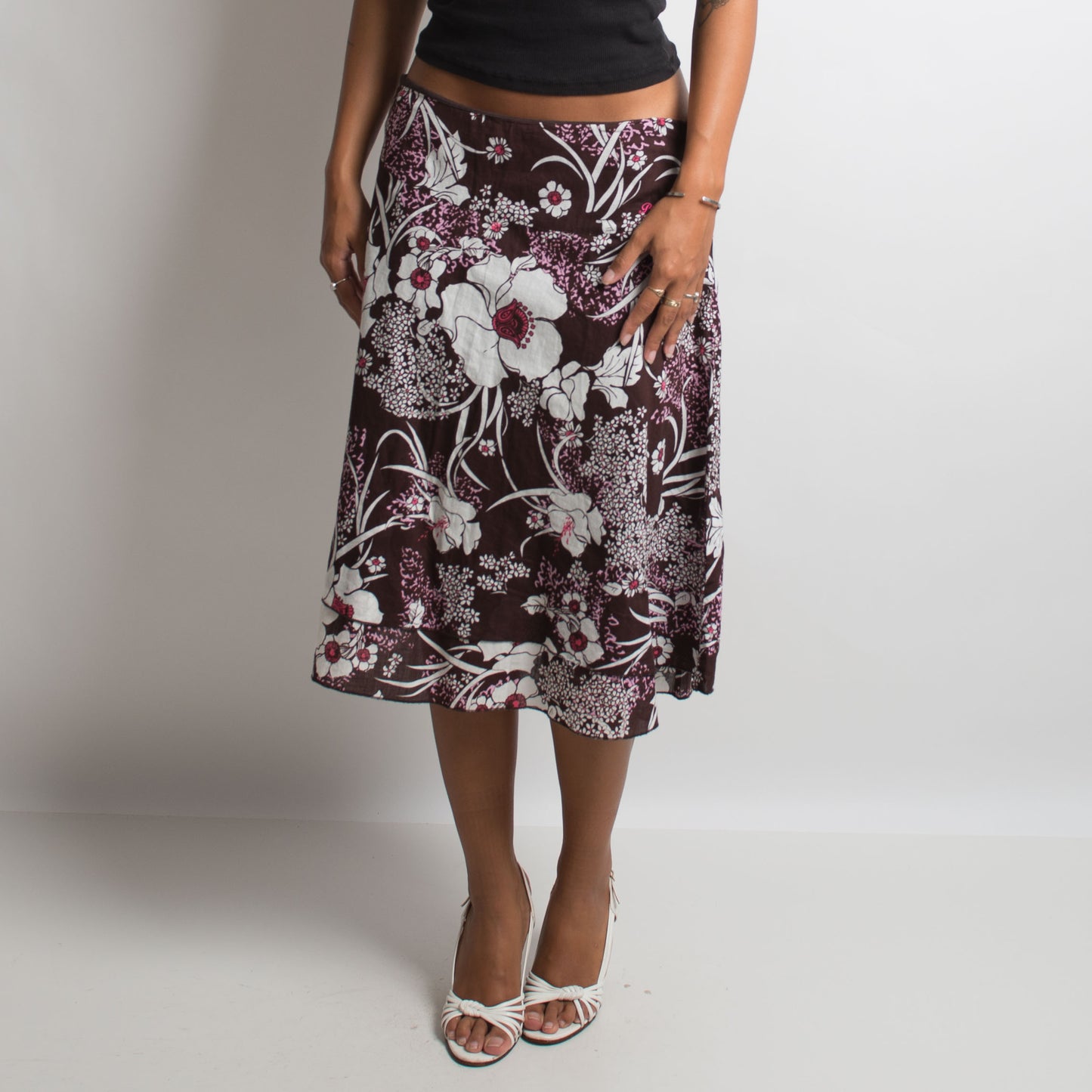 FLORAL MIDI SKIRT