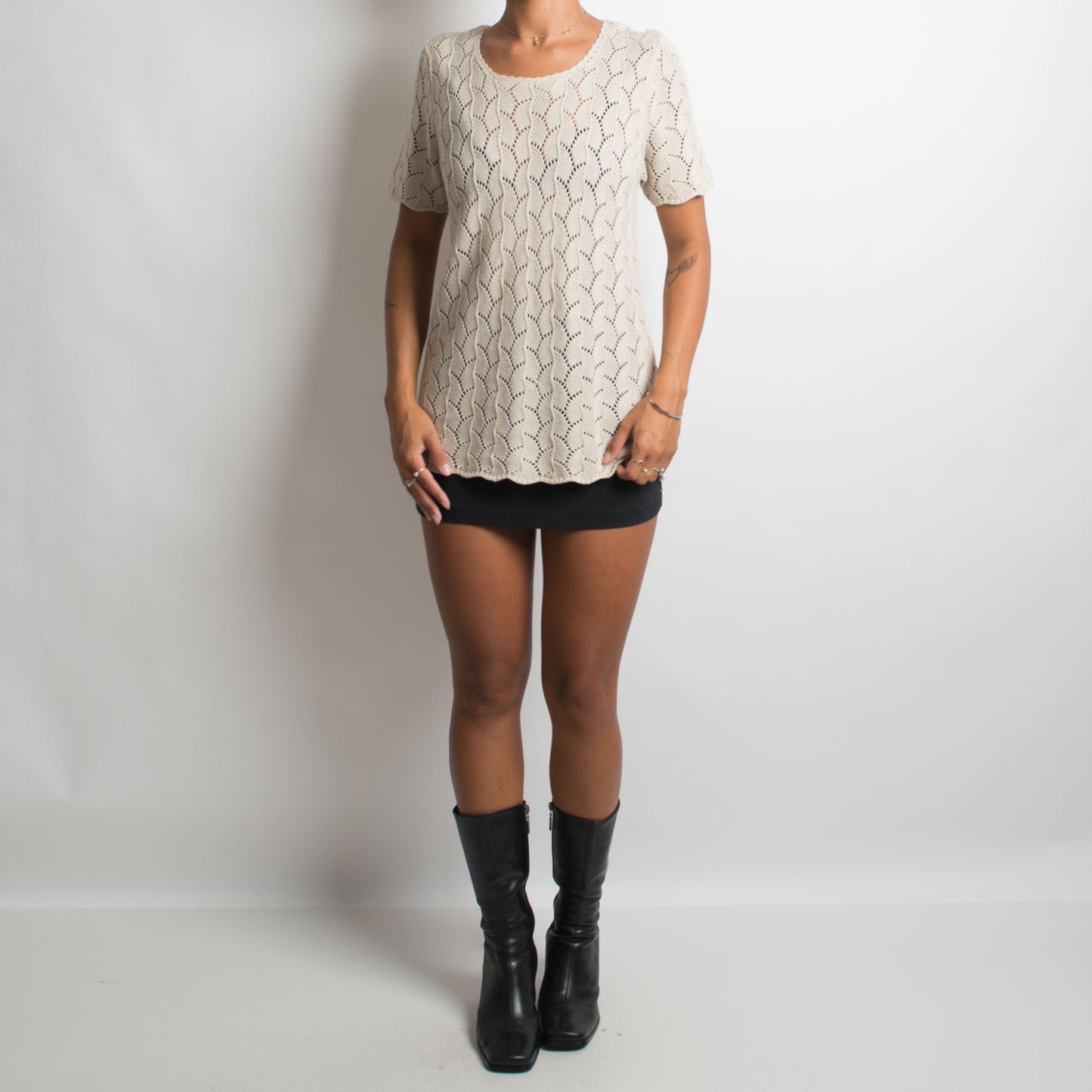 T-SHIRT CROCHET BEIGE