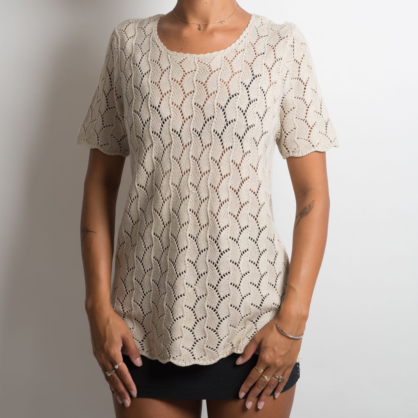 T-SHIRT CROCHET BEIGE