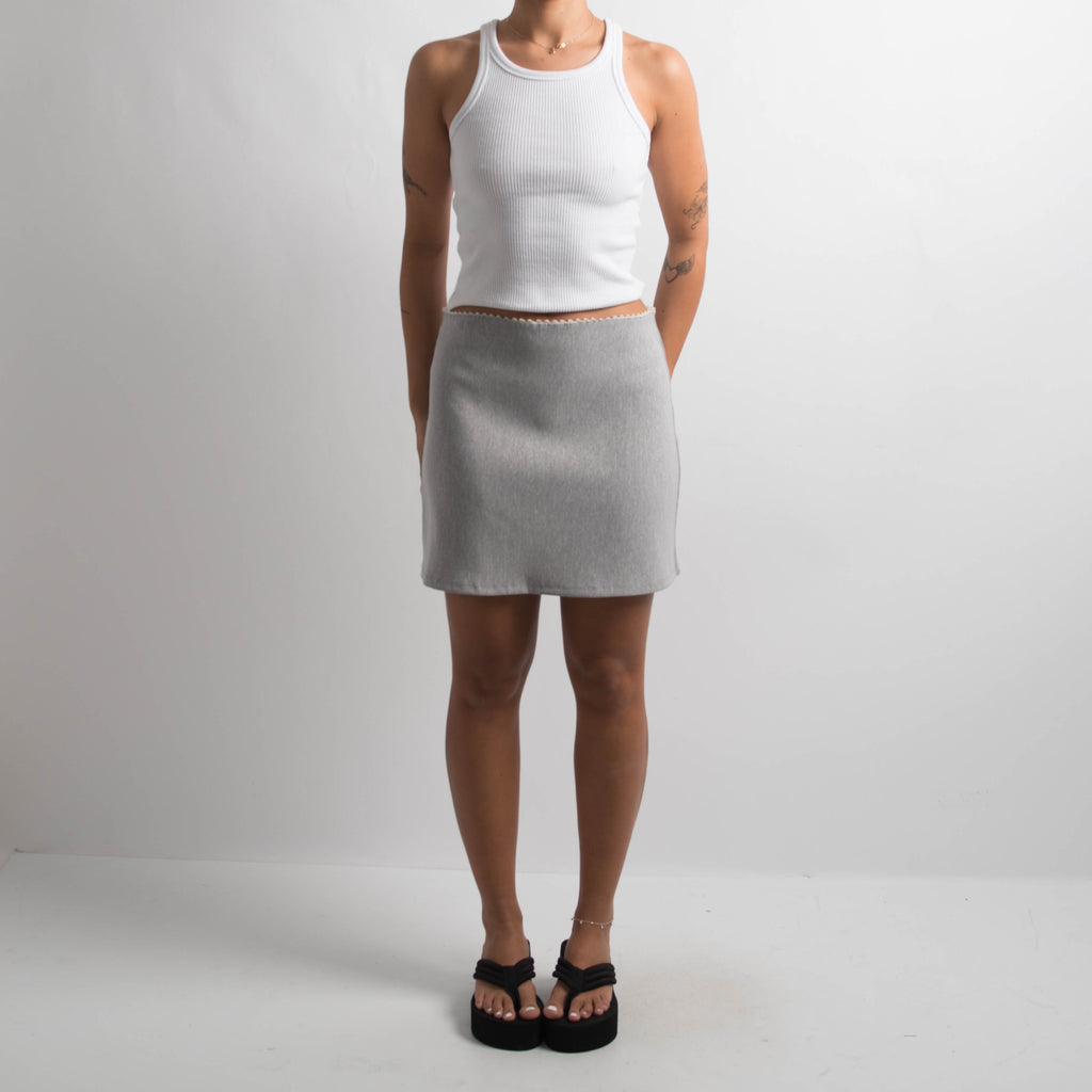 MID GREY PICOT TRIM SKIRT