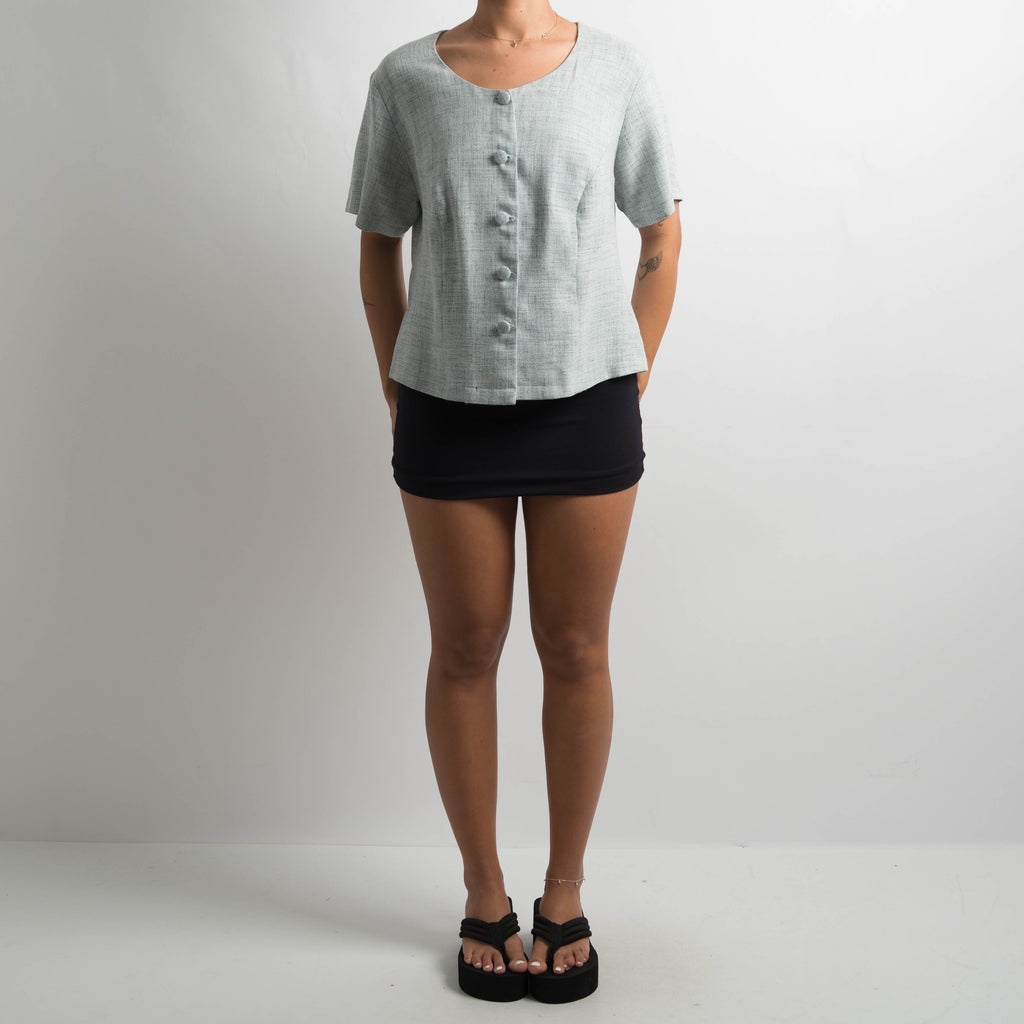 BLUE MARLE BUTTON TOP