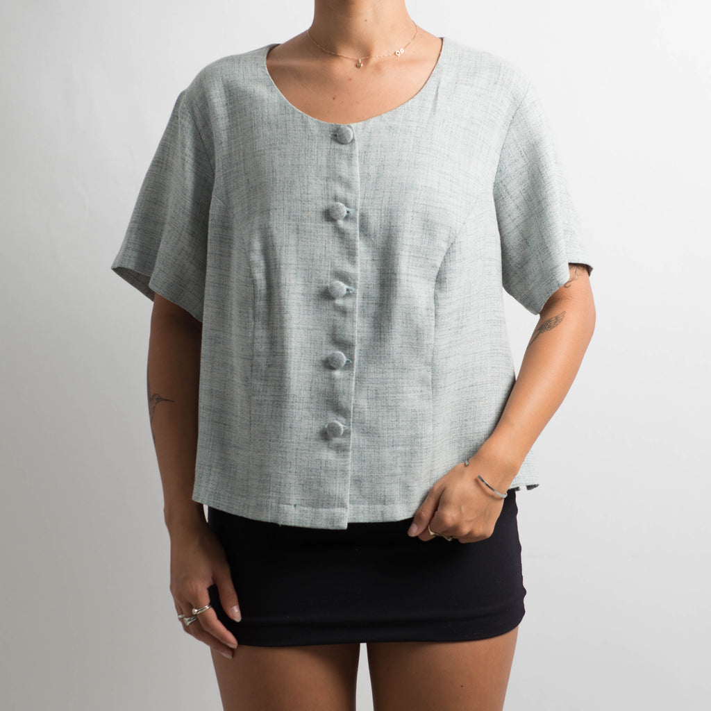 BLUE MARLE BUTTON TOP