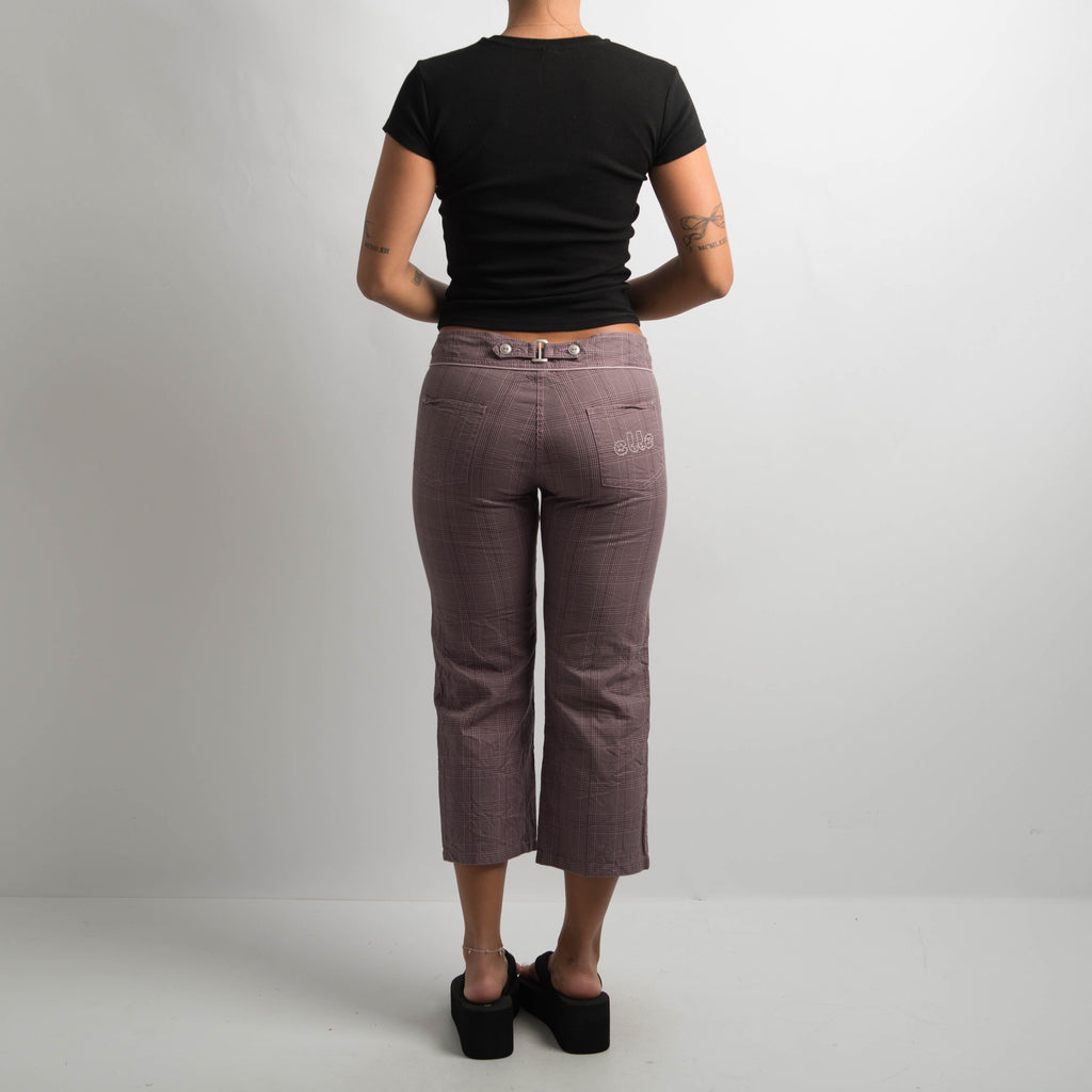PINK GINGAM CAPRI PANTS