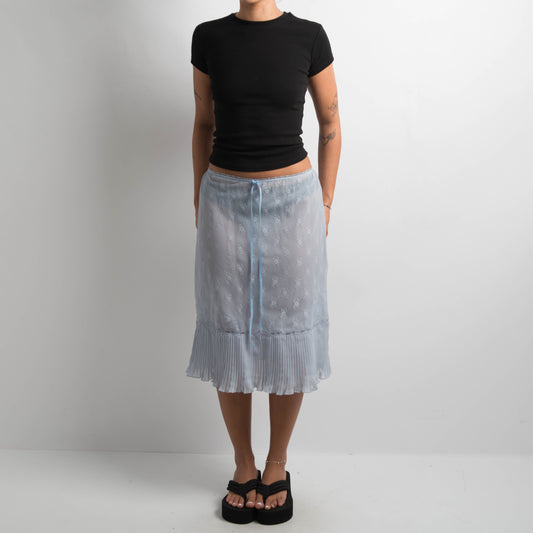 BLUE LACE MIDI SKIRT