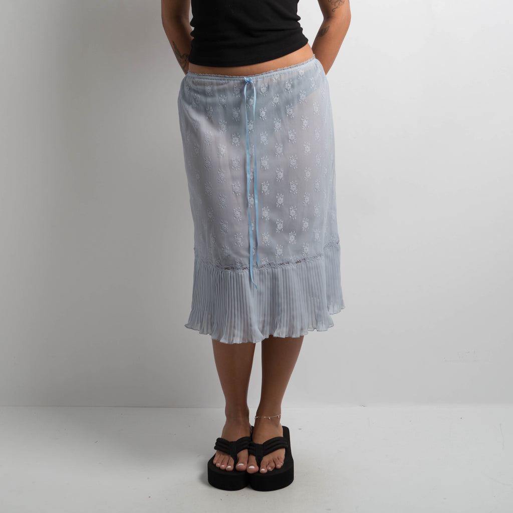BLUE LACE MIDI SKIRT